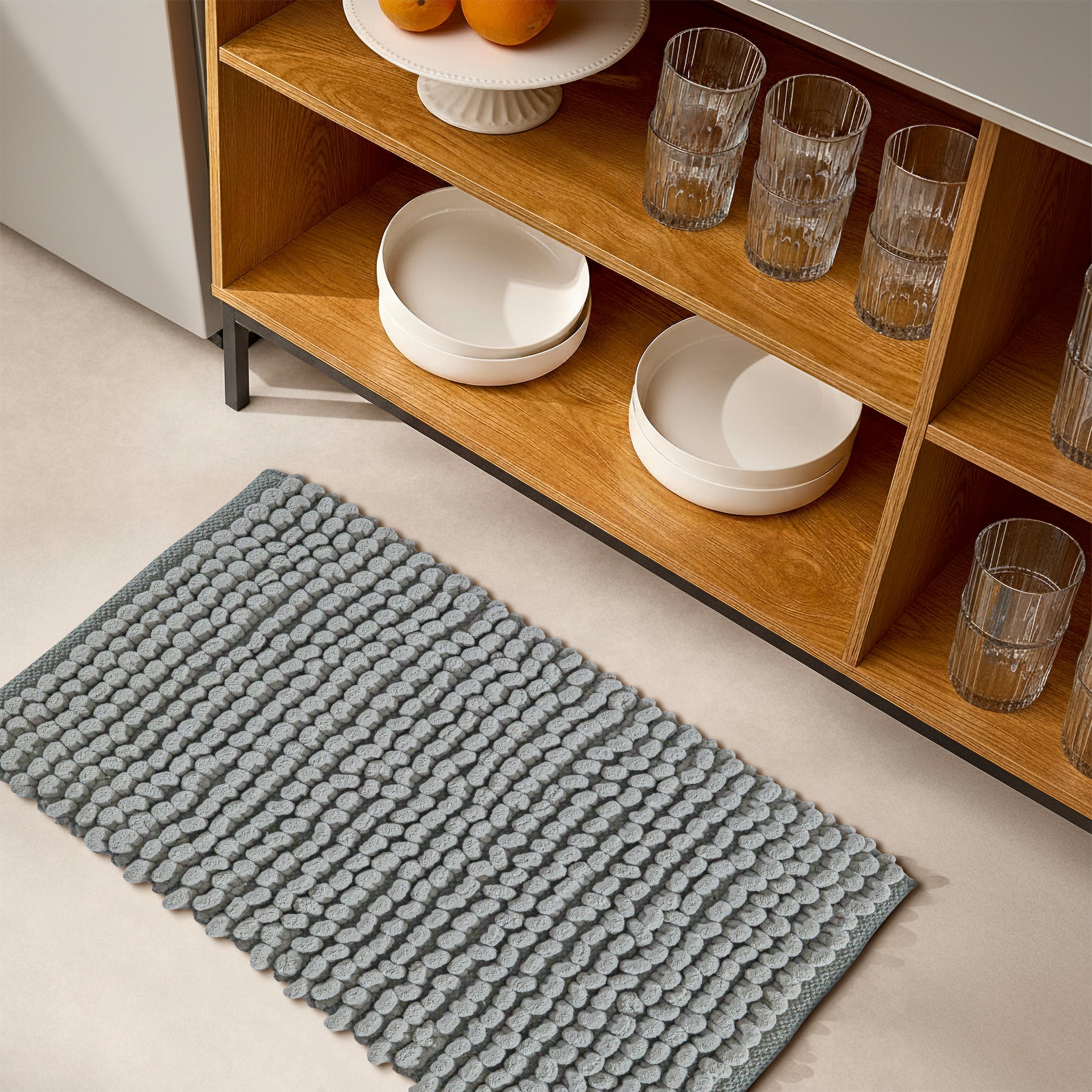 Bath Mat Rug 17x24 Honey Mustard, 100% Pure Cotton, Super Soft Bath Rug, Plush & Absorbent, Hand Tufted Heavy Weight Construction, Full Reversible Step Out Rugs