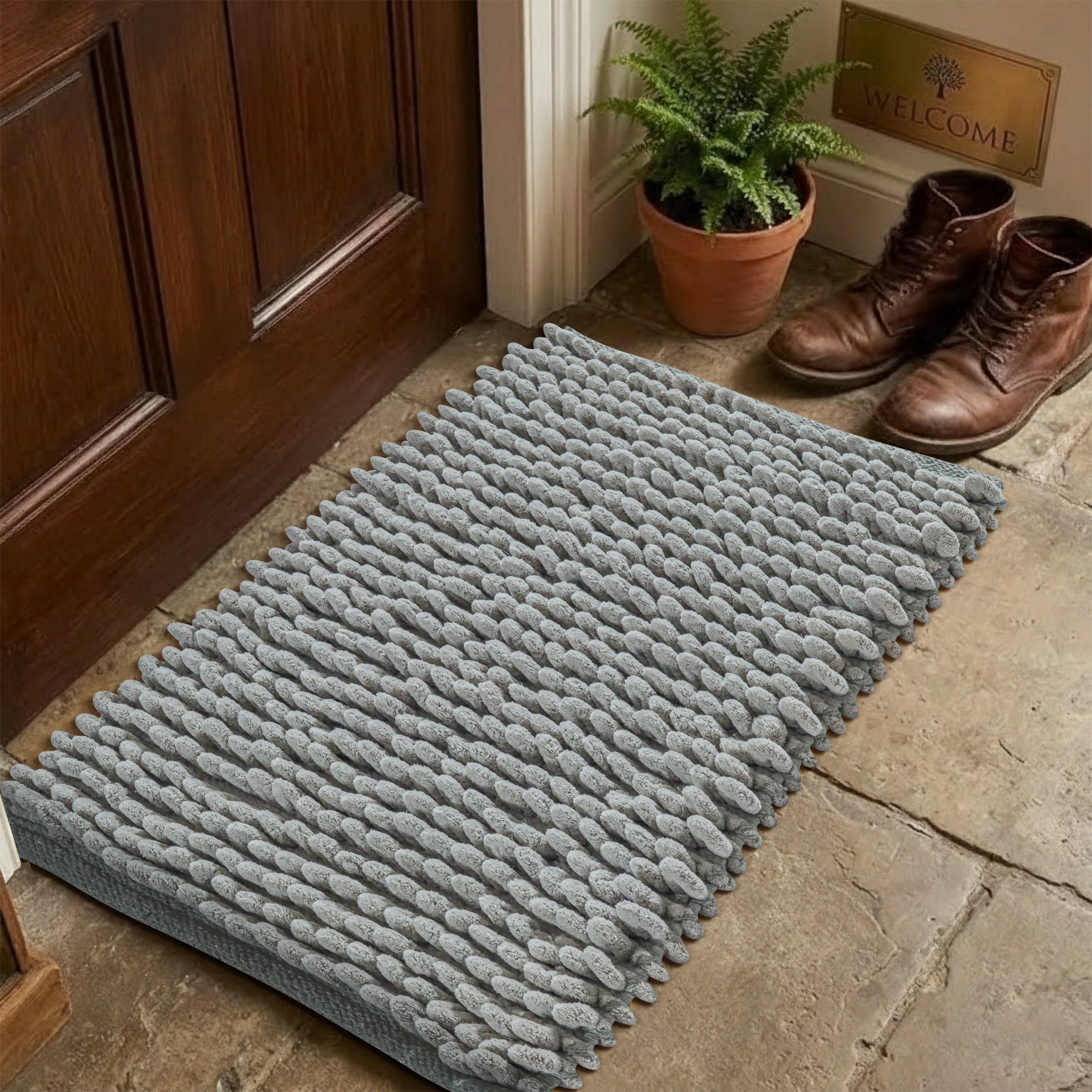 Bath Mat Rug 17x24 Honey Mustard, 100% Pure Cotton, Super Soft Bath Rug, Plush & Absorbent, Hand Tufted Heavy Weight Construction, Full Reversible Step Out Rugs