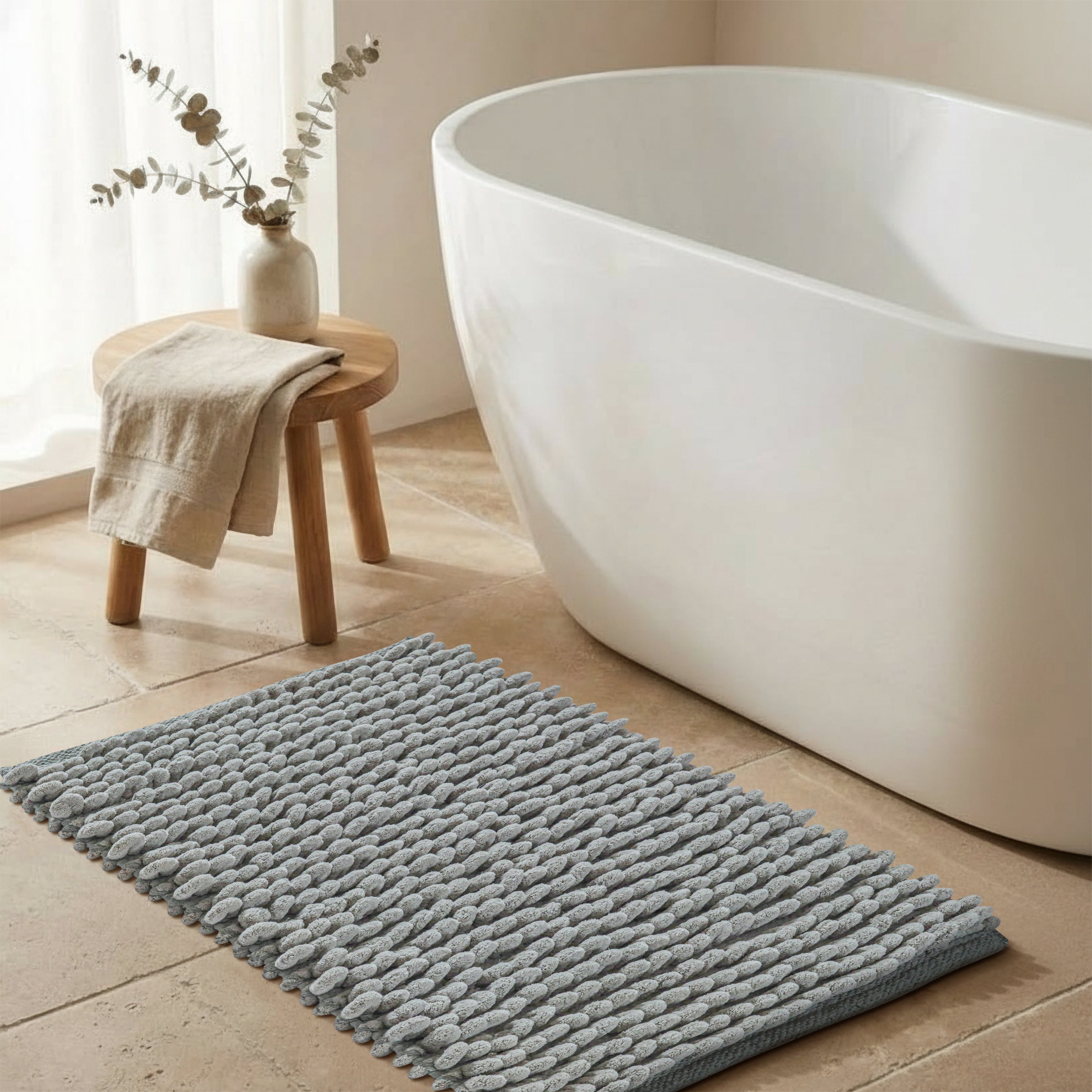 Bath Mat Rug 17x24 Honey Mustard, 100% Pure Cotton, Super Soft Bath Rug, Plush & Absorbent, Hand Tufted Heavy Weight Construction, Full Reversible Step Out Rugs