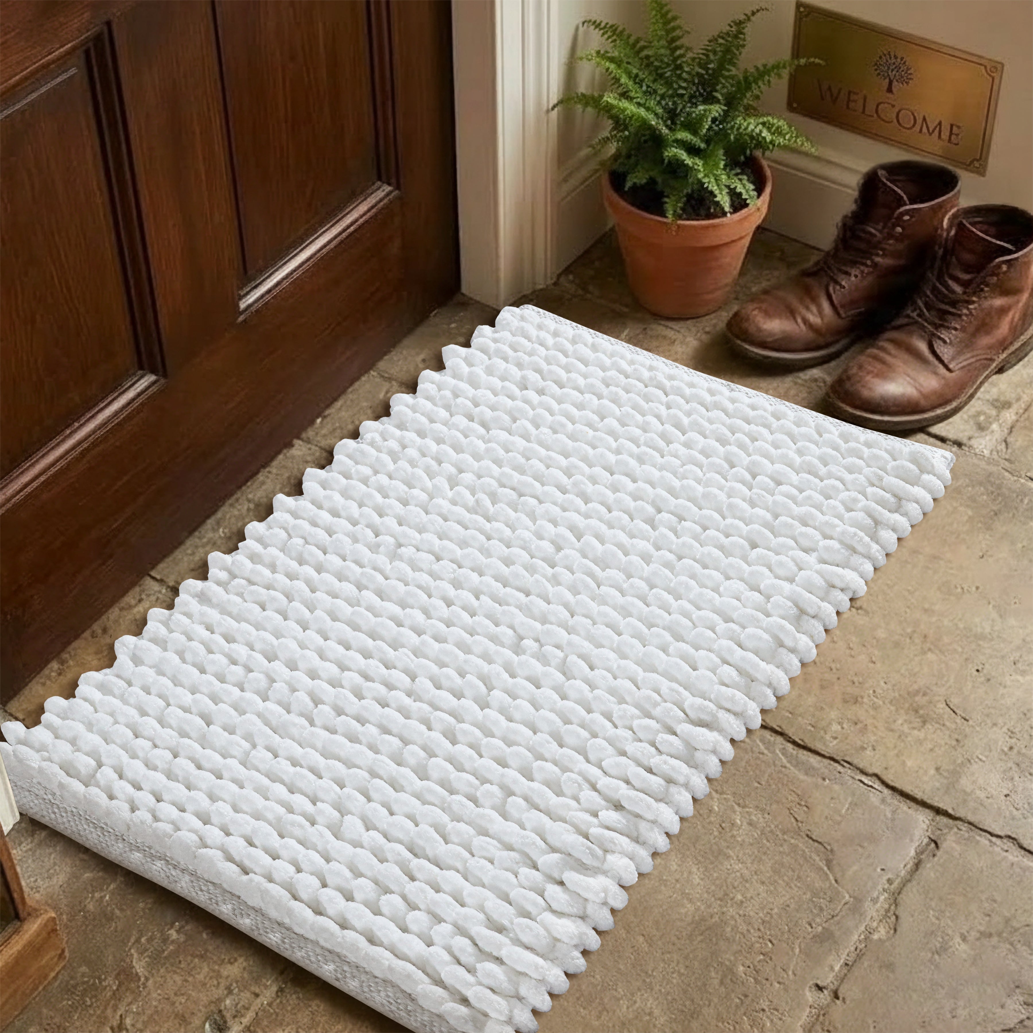Bath Mat Rug 17x24 Honey Mustard, 100% Pure Cotton, Super Soft Bath Rug, Plush & Absorbent, Hand Tufted Heavy Weight Construction, Full Reversible Step Out Rugs