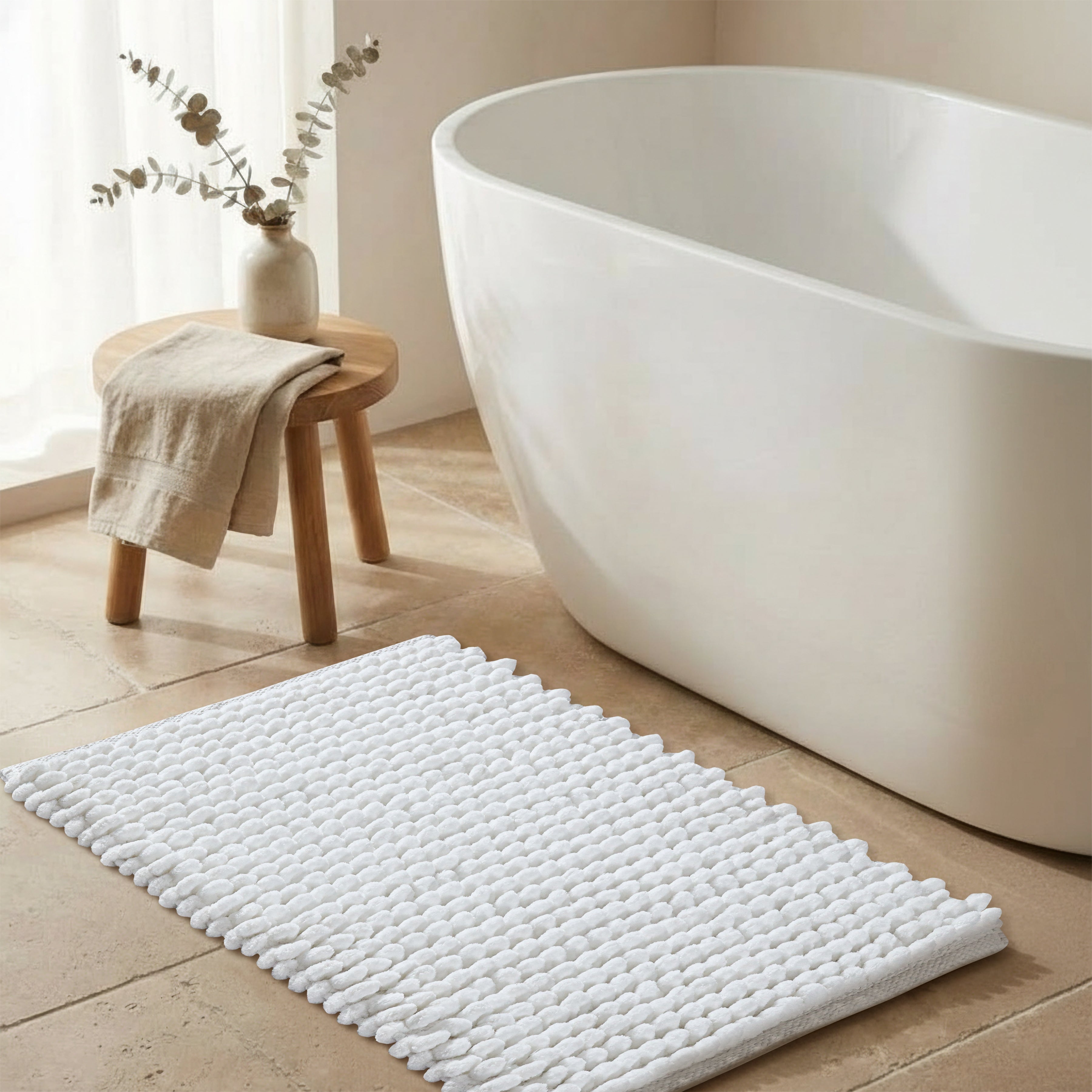 Bath Mat Rug 17x24 Honey Mustard, 100% Pure Cotton, Super Soft Bath Rug, Plush & Absorbent, Hand Tufted Heavy Weight Construction, Full Reversible Step Out Rugs