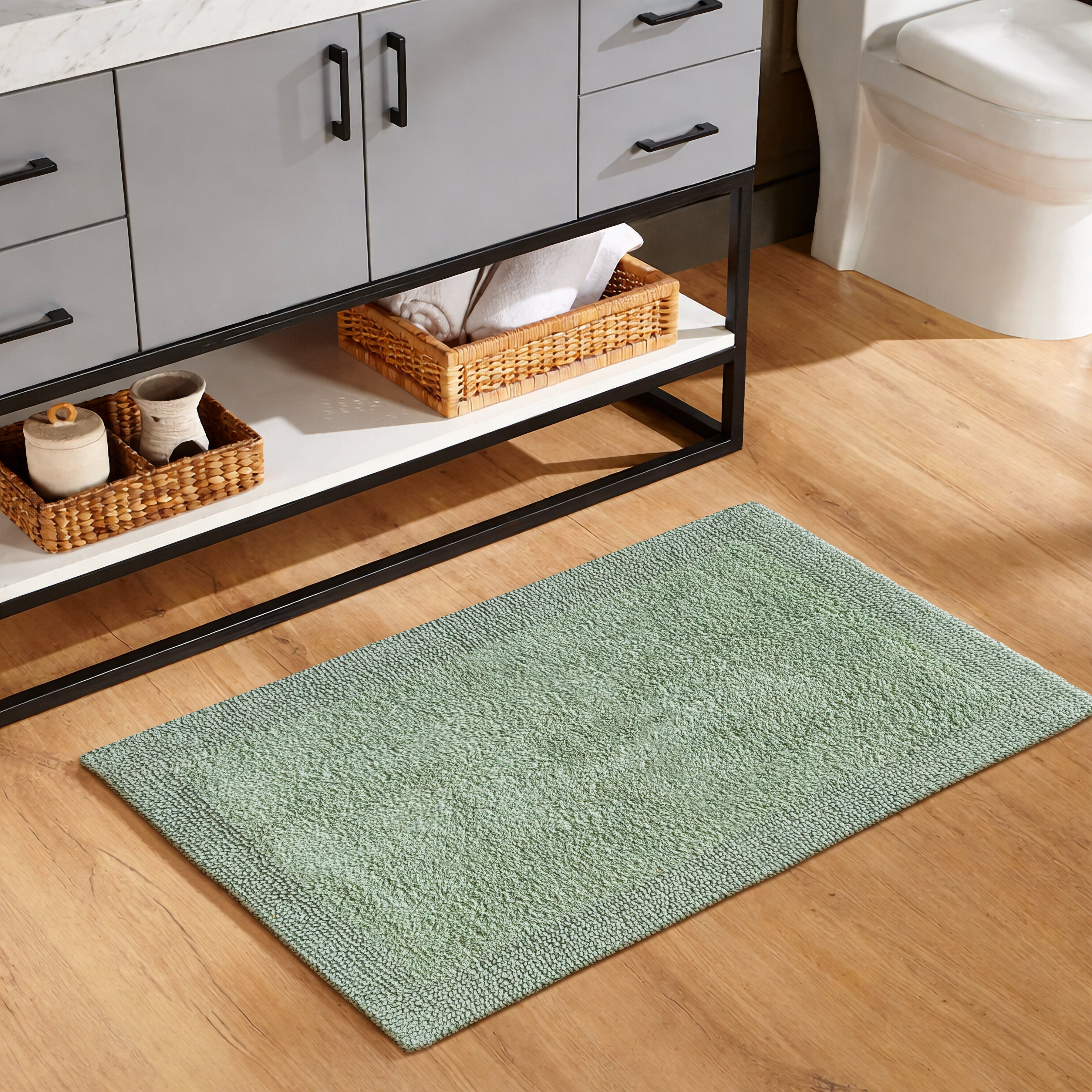 Savi Home Bath Mat Rug  100% Pure Cotton, Super Soft Bath Rugs, Plush & Absorbent, Hand Tufted Heavy Weight Construction, Full Reversible Step Out Rugs