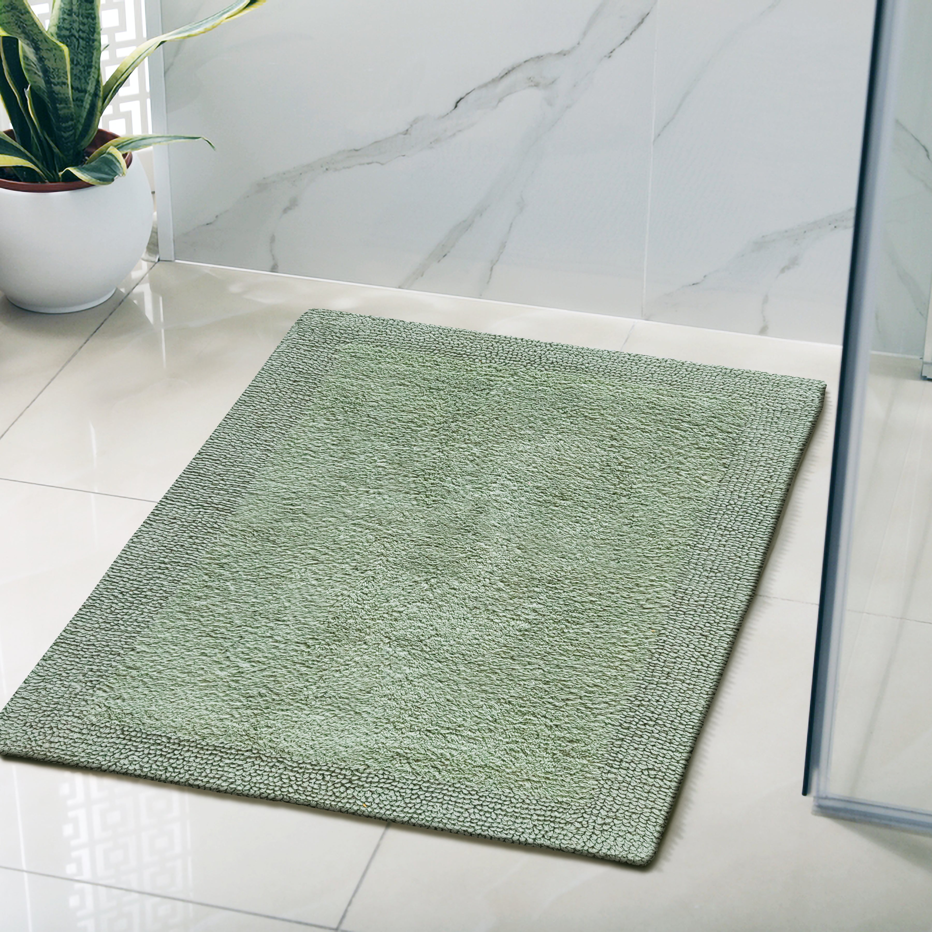 Savi Home Bath Mat Rug  100% Pure Cotton, Super Soft Bath Rugs, Plush & Absorbent, Hand Tufted Heavy Weight Construction, Full Reversible Step Out Rugs
