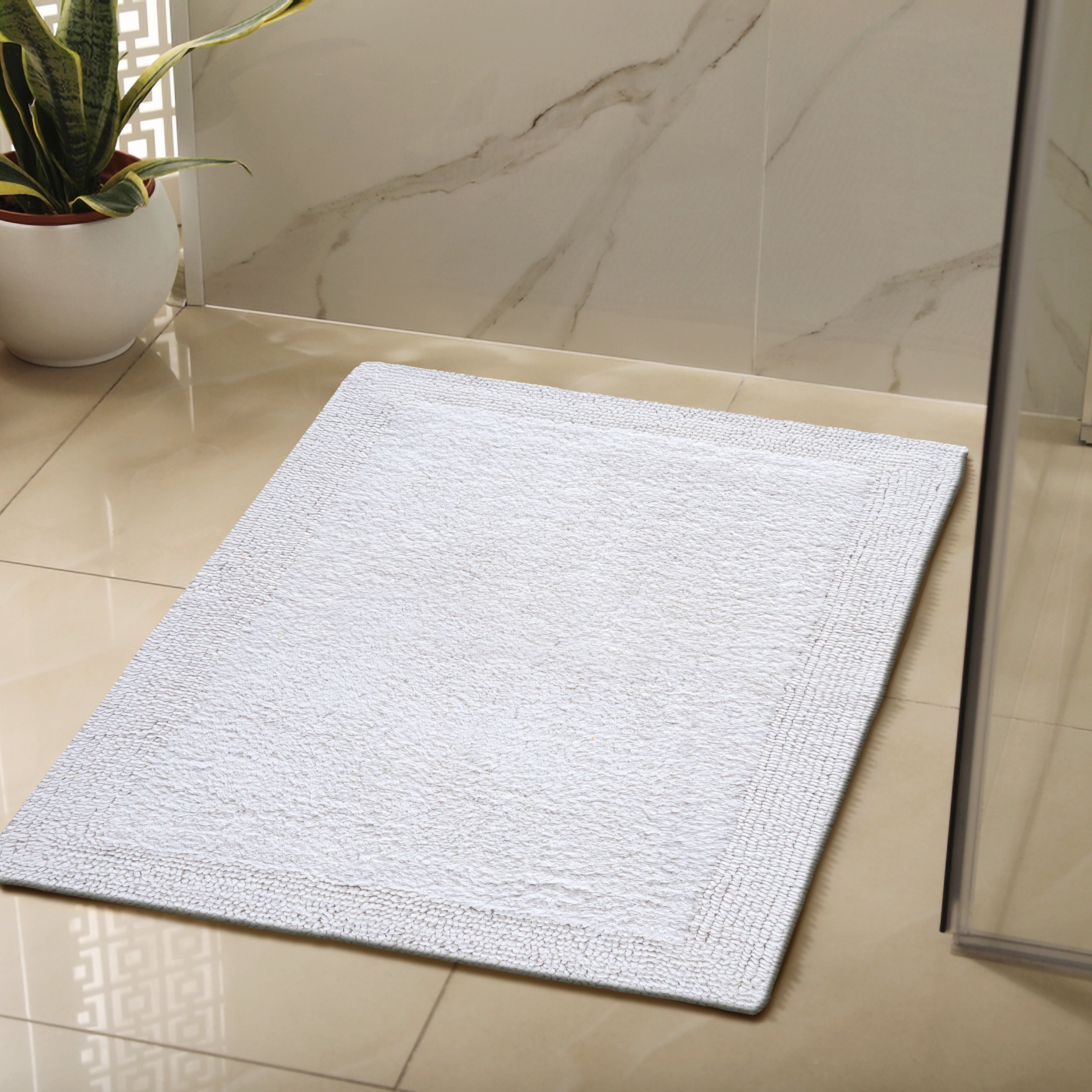 Savi Home Bath Mat Rug  100% Pure Cotton, Super Soft Bath Rugs, Plush & Absorbent, Hand Tufted Heavy Weight Construction, Full Reversible Step Out Rugs