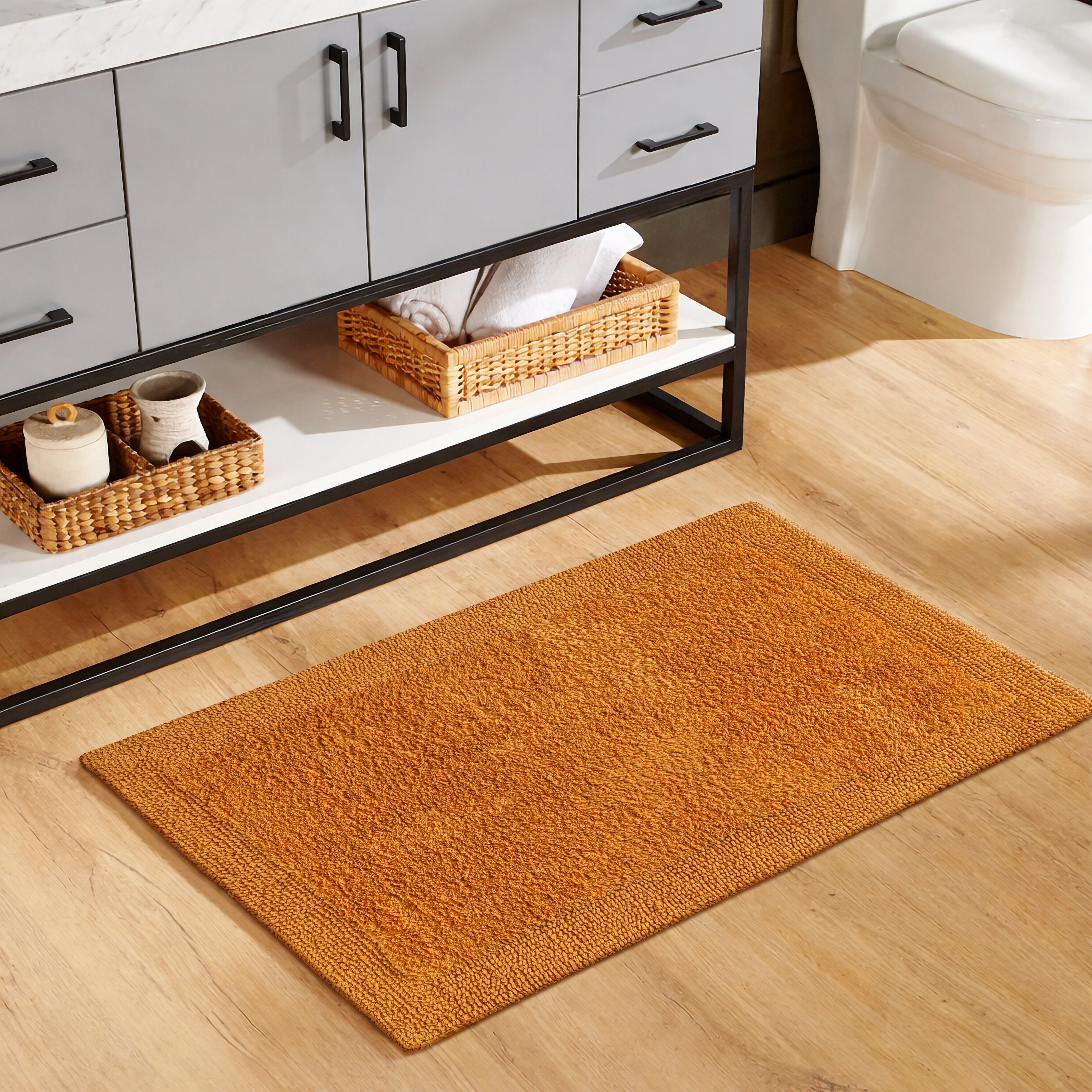 Savi Home Bath Mat Rug  100% Pure Cotton, Super Soft Bath Rugs, Plush & Absorbent, Hand Tufted Heavy Weight Construction, Full Reversible Step Out Rugs