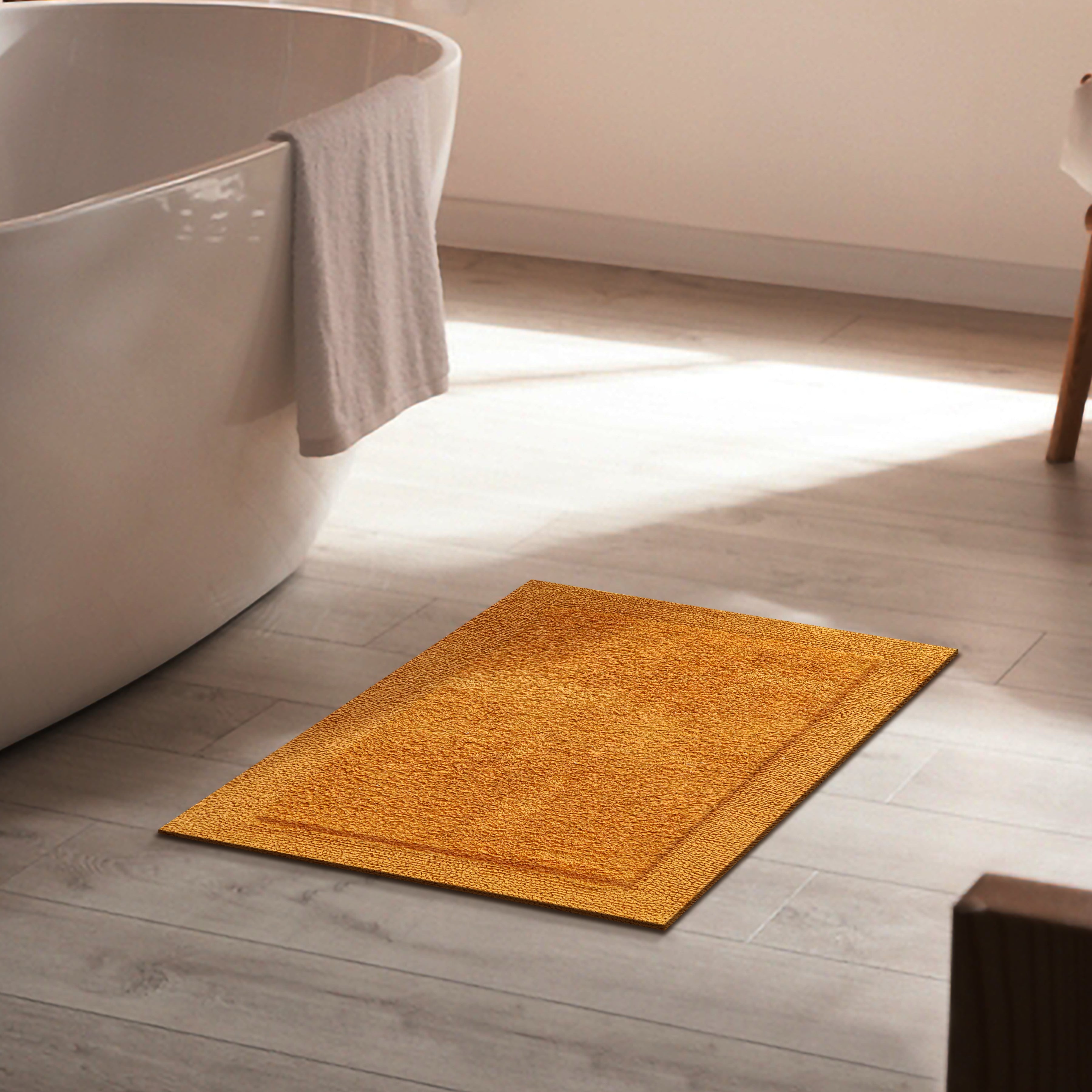 Savi Home Bath Mat Rug  100% Pure Cotton, Super Soft Bath Rugs, Plush & Absorbent, Hand Tufted Heavy Weight Construction, Full Reversible Step Out Rugs