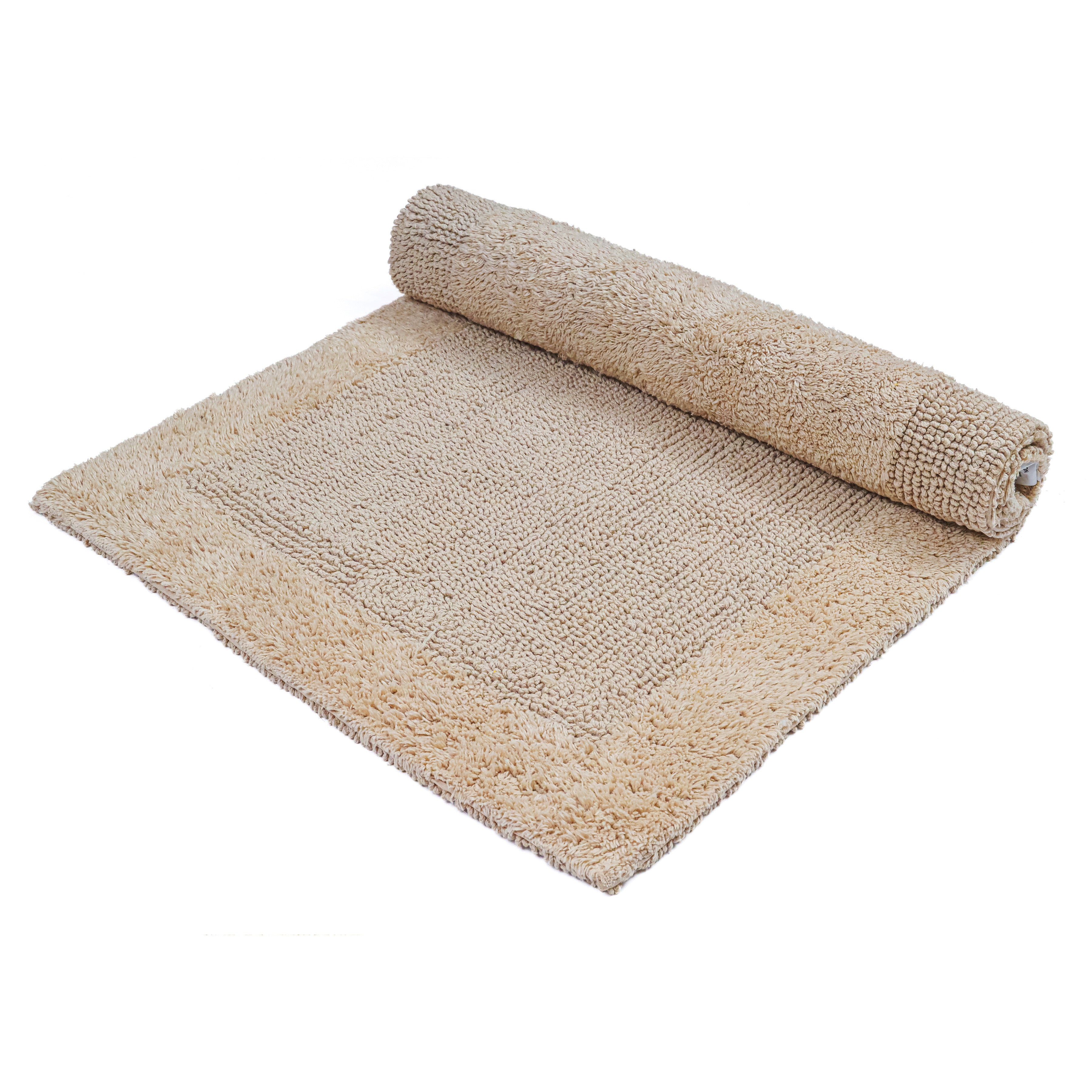 Savi Home Bath Mat Rug  100% Pure Cotton, Super Soft Bath Rugs, Plush & Absorbent, Hand Tufted Heavy Weight Construction, Full Reversible Step Out Rugs
