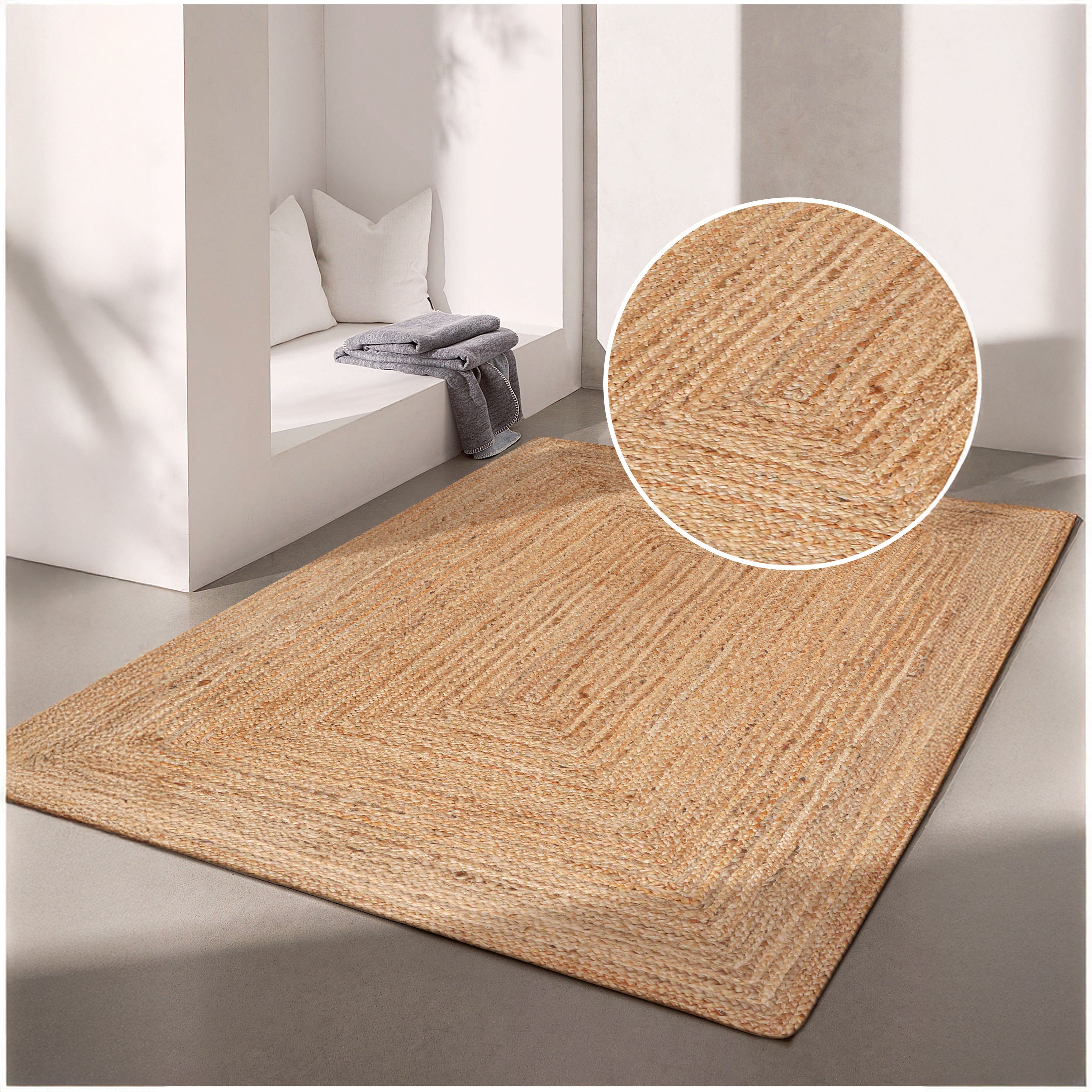 100% Jute Braided Placemats Reversible Farmhouse Vintage Jute Placemats for Dining Table, Perfect for Indoor Outdoor