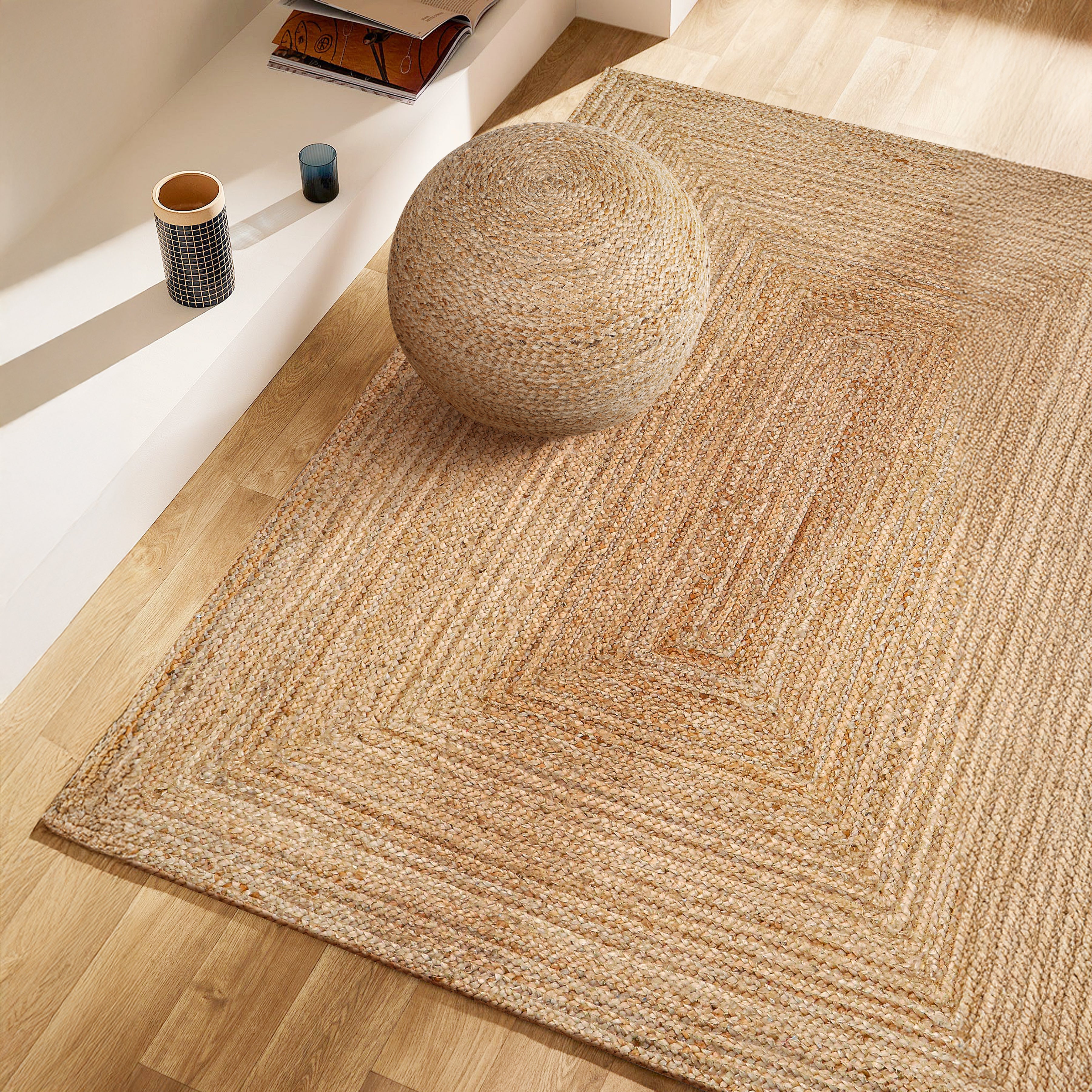 100% Jute Braided Placemats Reversible Farmhouse Vintage Jute Placemats for Dining Table, Perfect for Indoor Outdoor