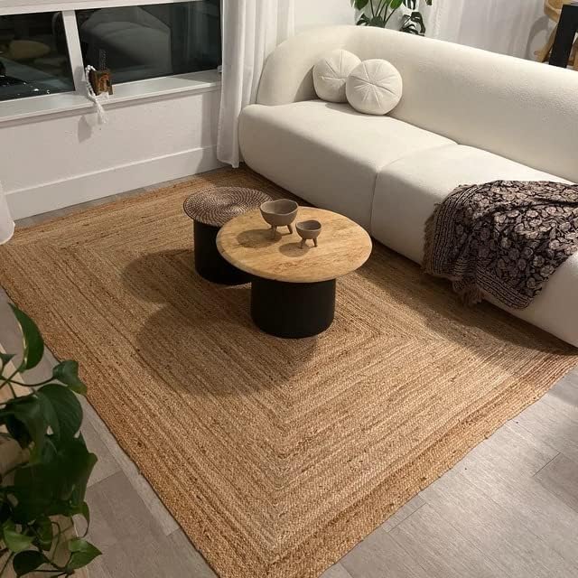 100% Jute Braided Placemats Reversible Farmhouse Vintage Jute Placemats for Dining Table, Perfect for Indoor Outdoor