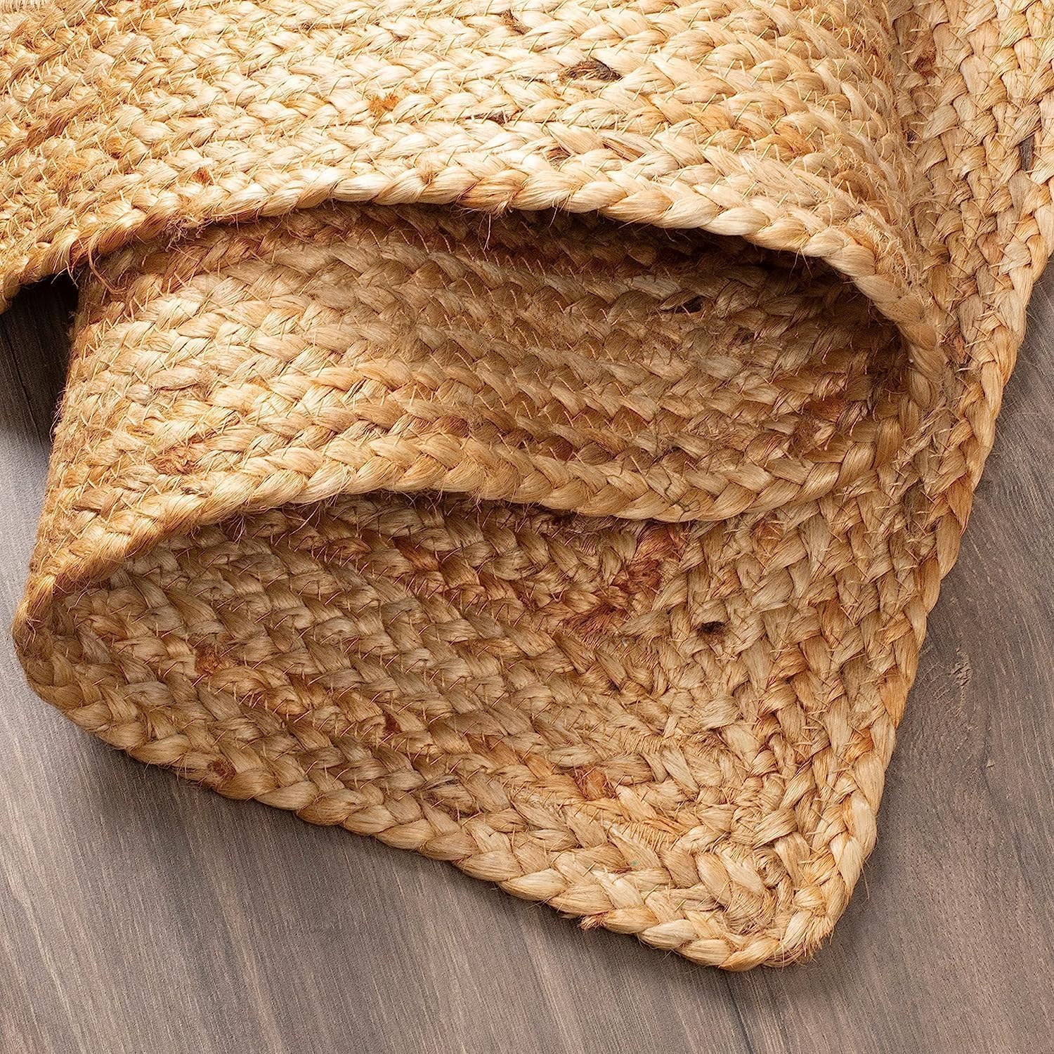 100% Jute Braided Placemats Reversible Farmhouse Vintage Jute Placemats for Dining Table, Perfect for Indoor Outdoor