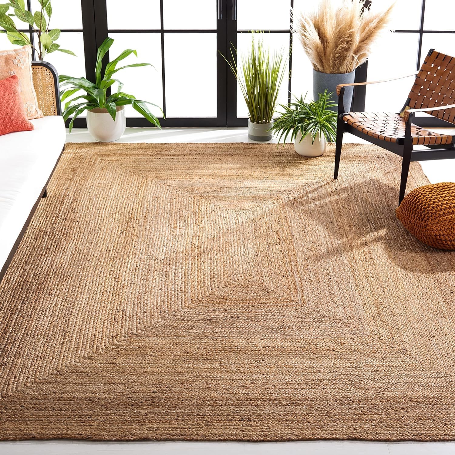 100% Jute Braided Placemats Reversible Farmhouse Vintage Jute Placemats for Dining Table, Perfect for Indoor Outdoor