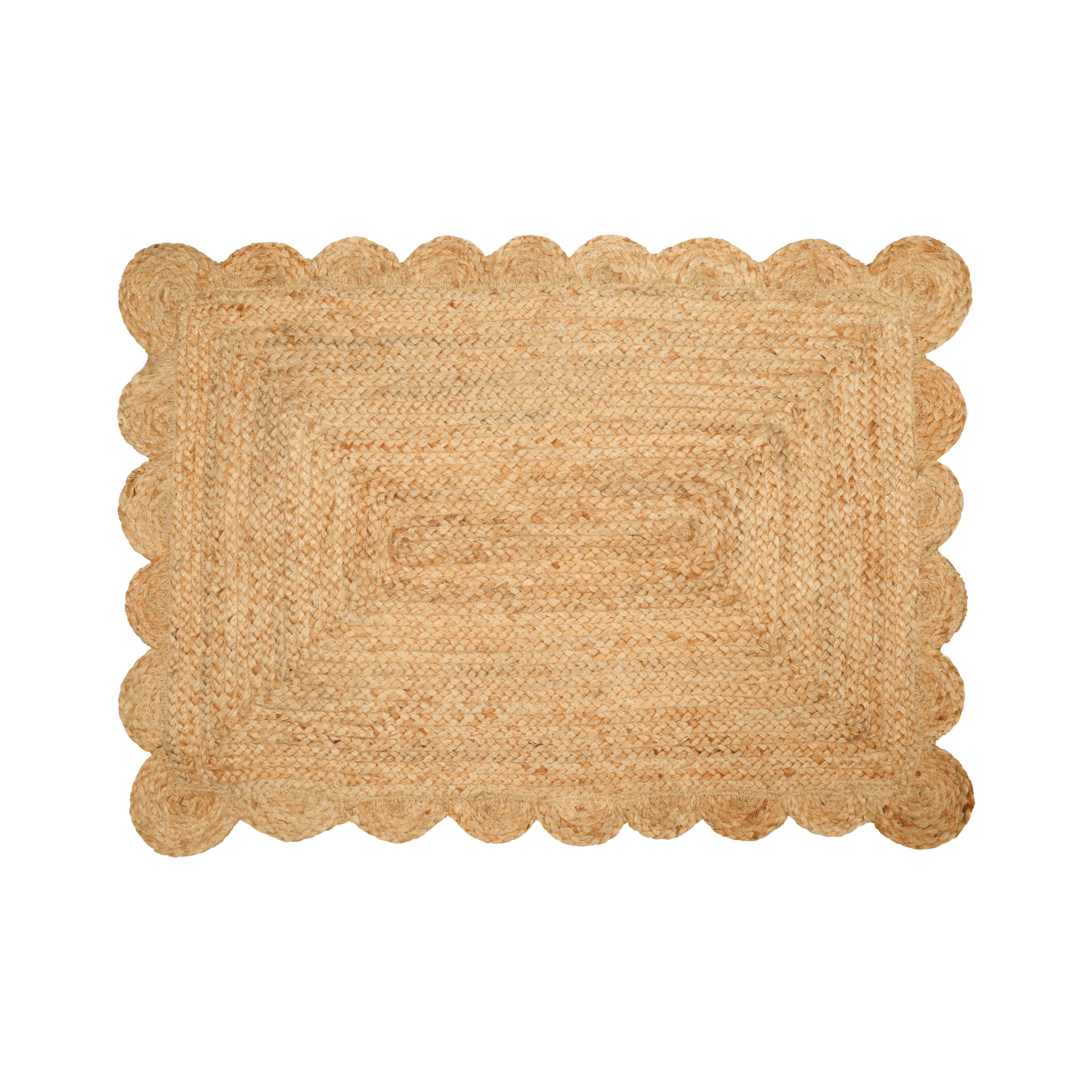 Hand Woven Jute Braided Rug, Natural, Reversible Boho Entry Area Rugs for Kitchen, Living Room, Farmhouse Indoor Outdoor Decorative Floor Rug,