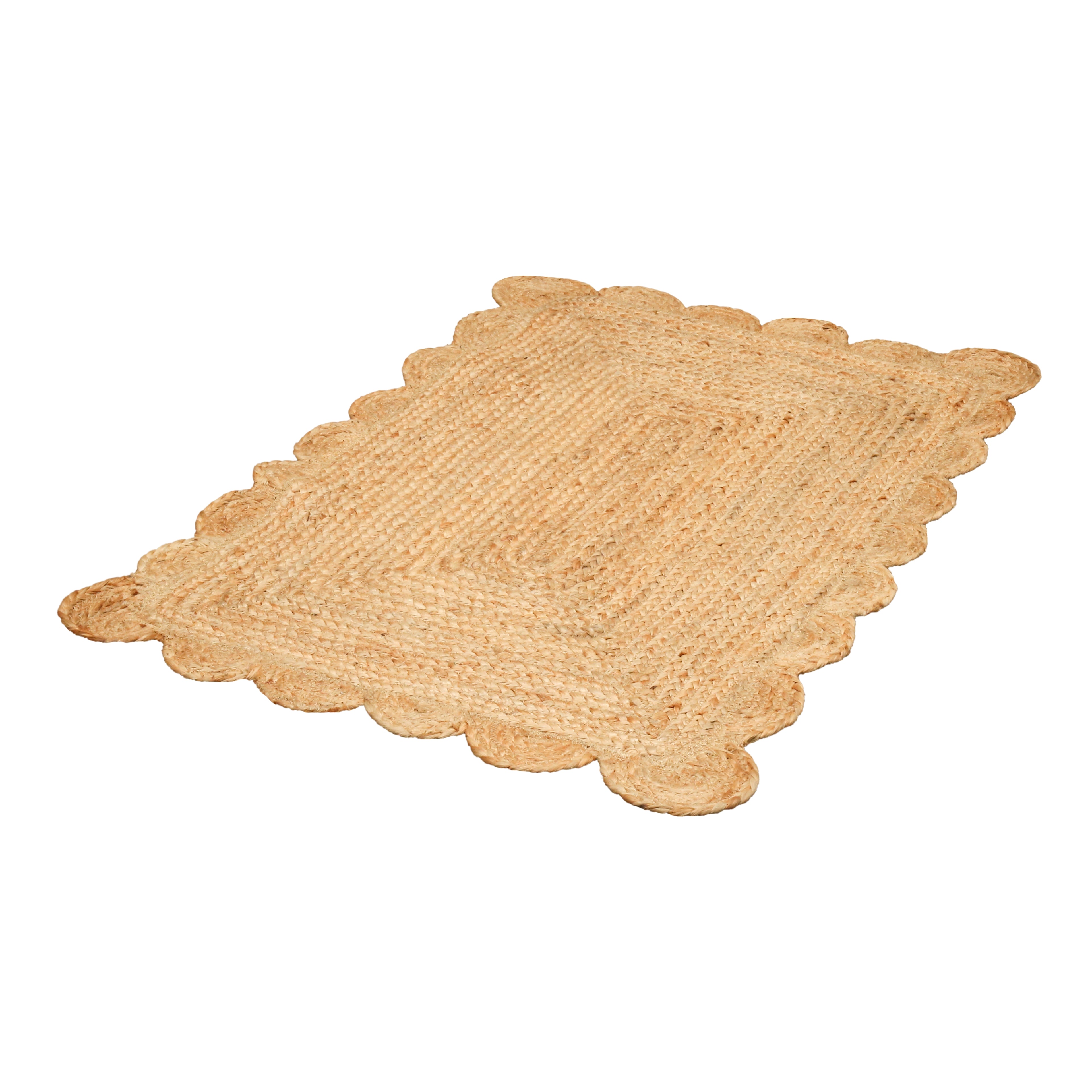 Hand Woven Jute Braided Rug, Natural, Reversible Boho Entry Area Rugs for Kitchen, Living Room, Farmhouse Indoor Outdoor Decorative Floor Rug,
