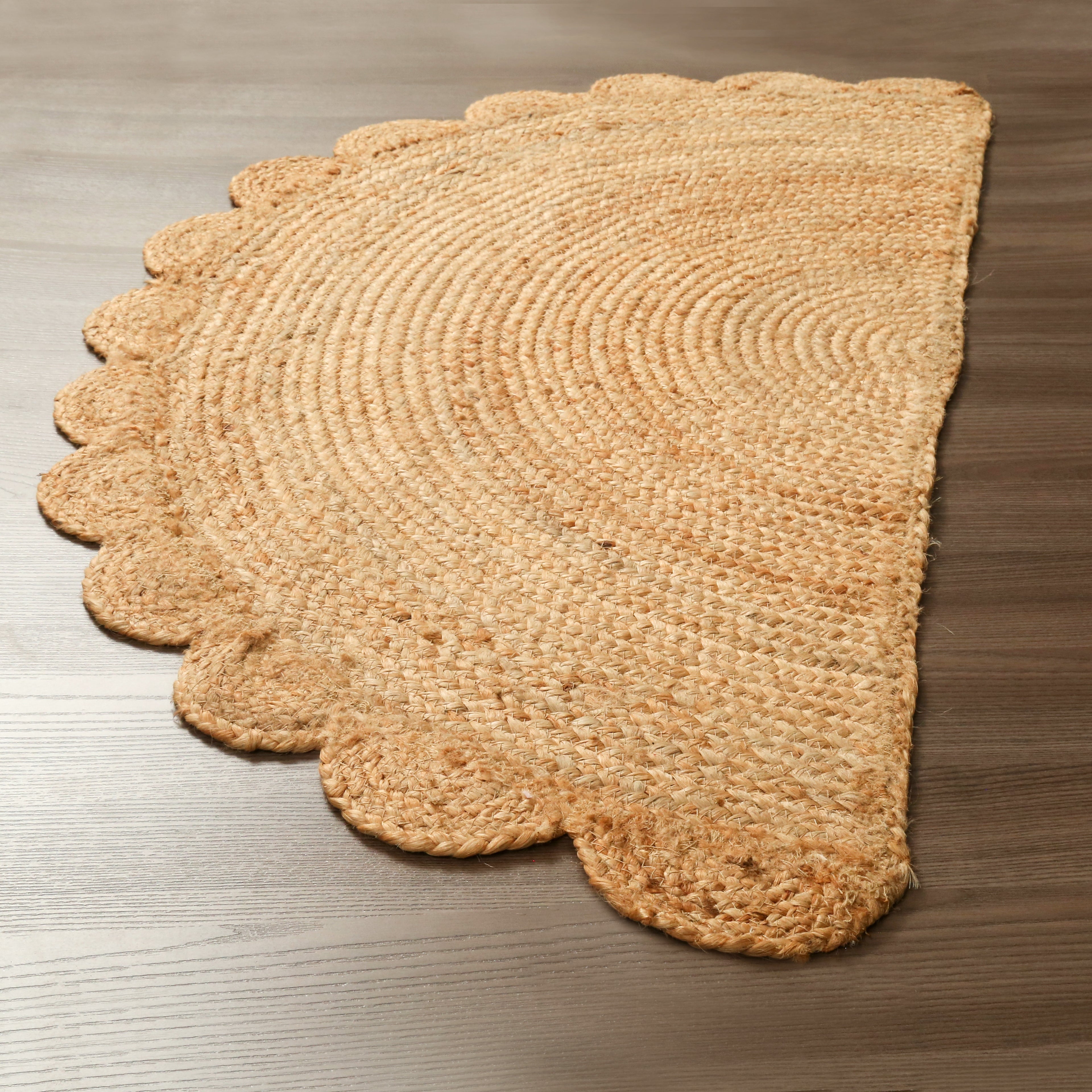 Hand Woven Jute Braided Rug, Natural, Reversible Boho Entry Area Rugs for Kitchen, Living Room, Farmhouse Indoor Outdoor Decorative Floor Rug,