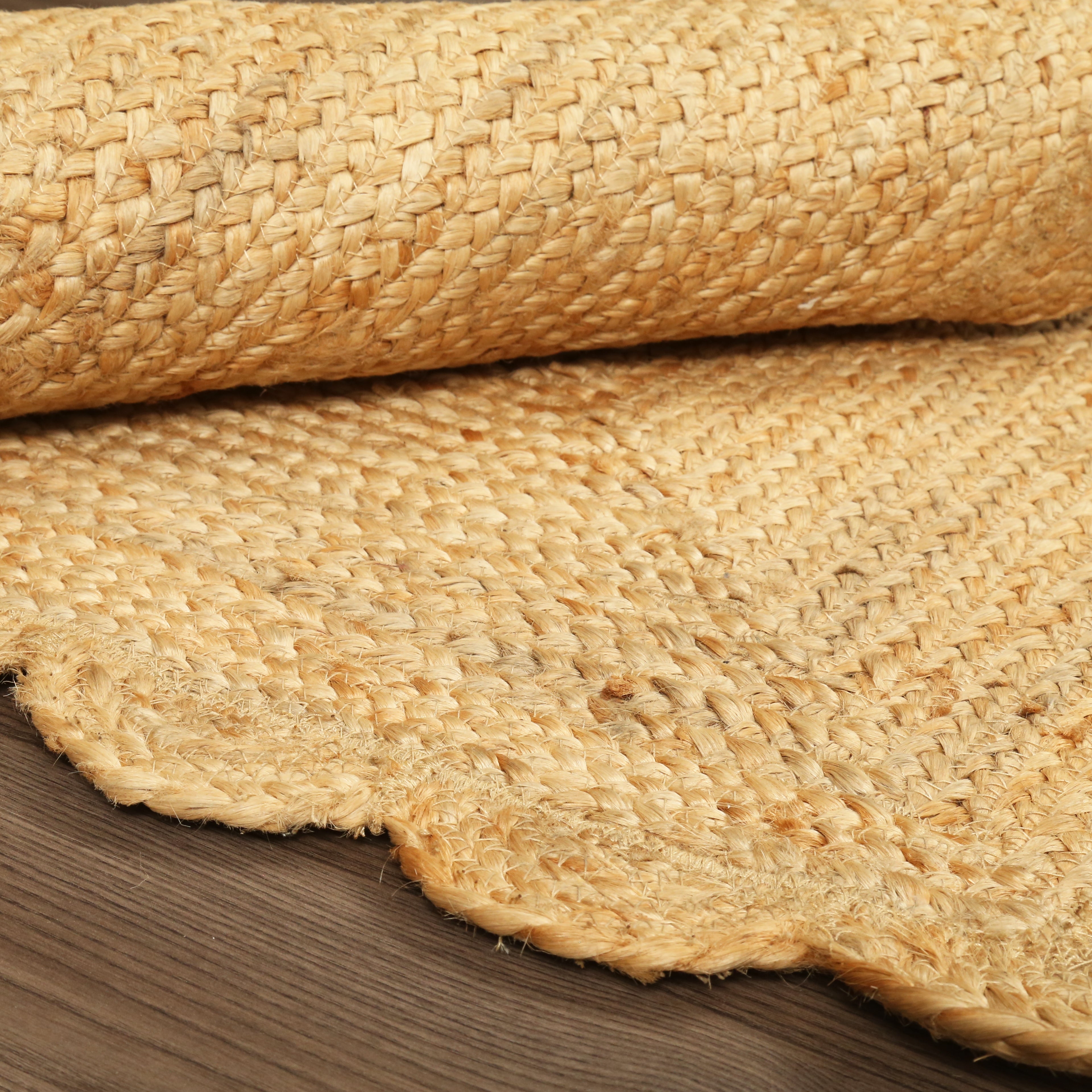 Hand Woven Jute Braided Rug, Natural, Reversible Boho Entry Area Rugs for Kitchen, Living Room, Farmhouse Indoor Outdoor Decorative Floor Rug,