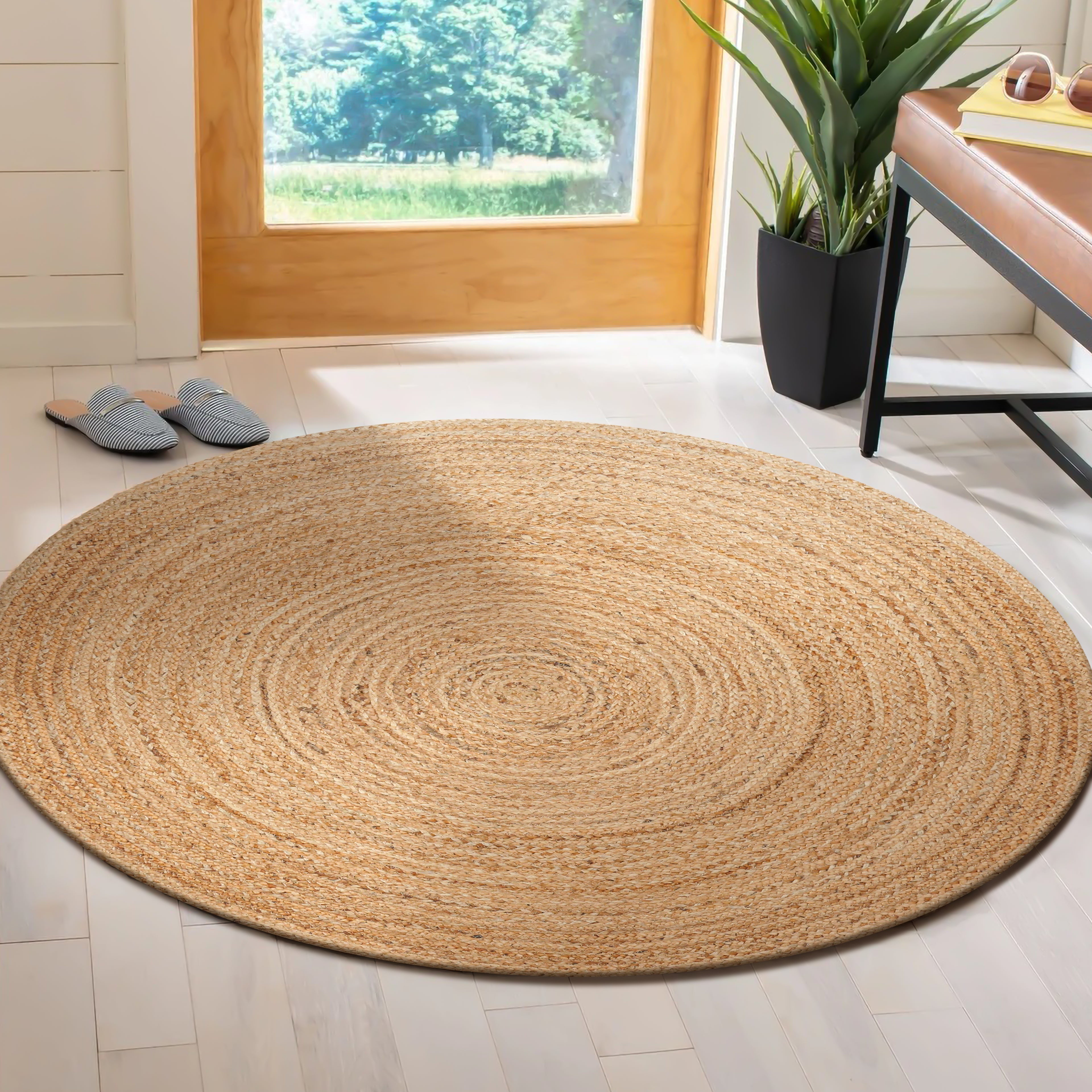 100% Jute Braided Placemats Reversible Farmhouse Vintage Jute Placemats for Dining Table, Perfect for Indoor Outdoor