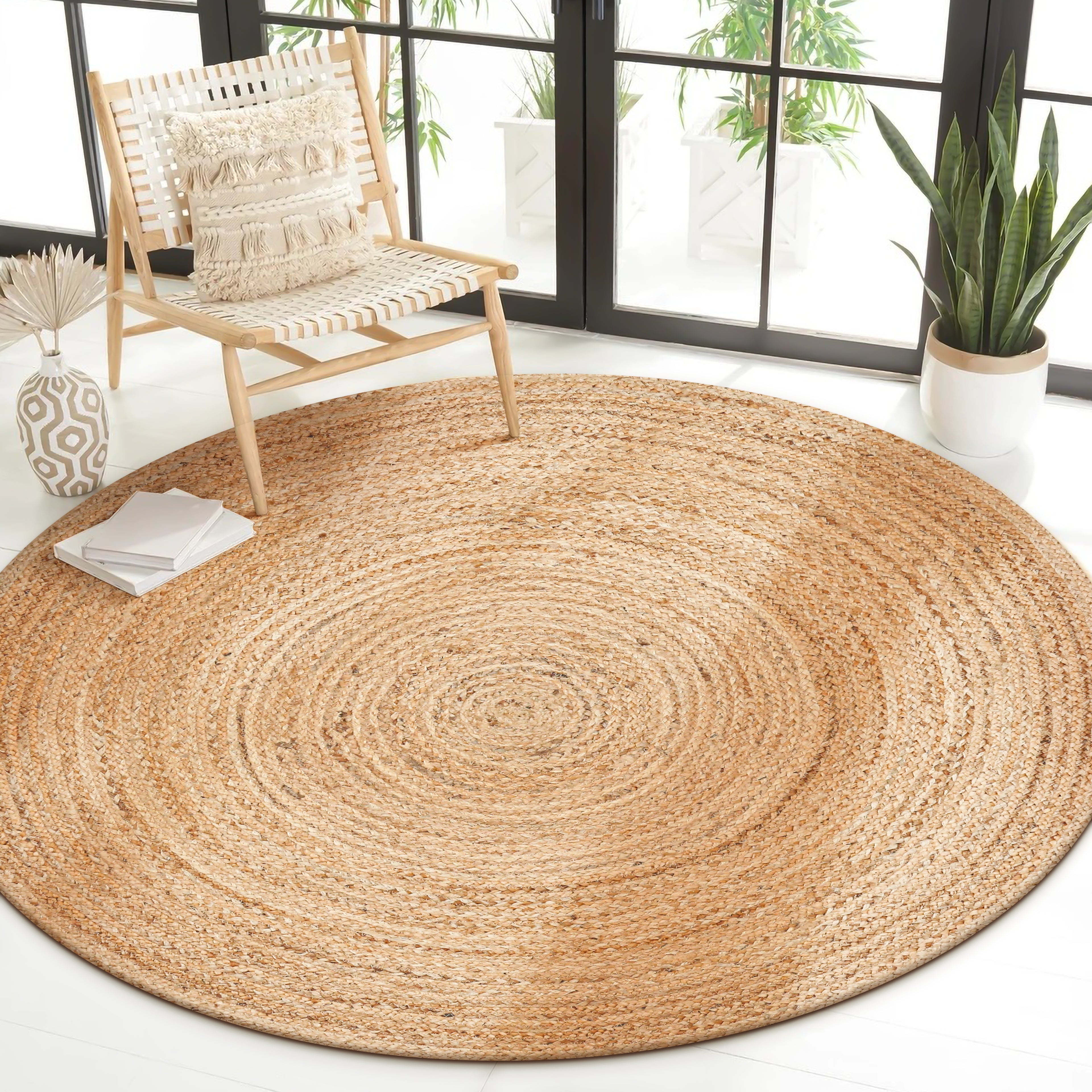 100% Jute Braided Placemats Reversible Farmhouse Vintage Jute Placemats for Dining Table, Perfect for Indoor Outdoor