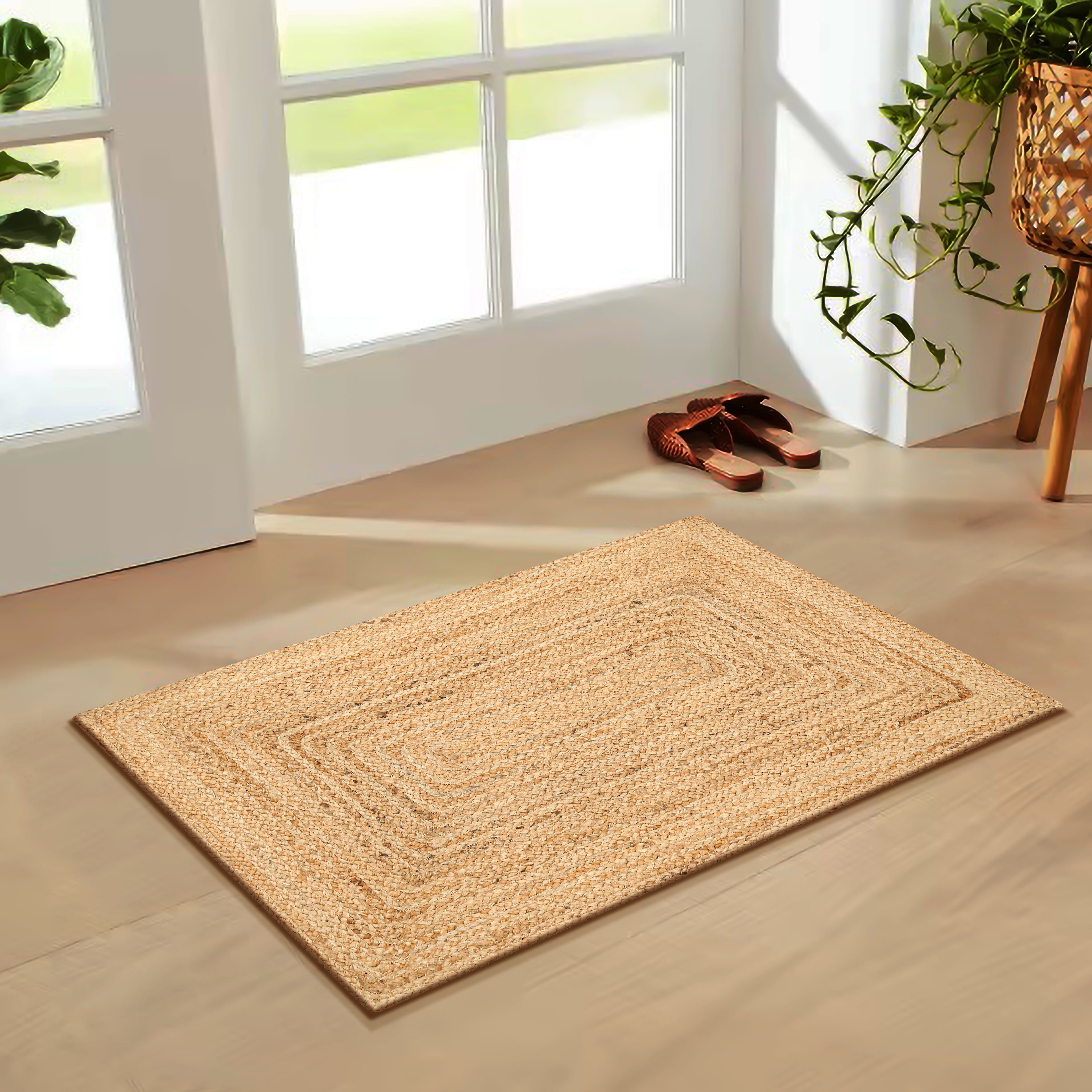 100% Jute Braided Placemats Reversible Farmhouse Vintage Jute Placemats for Dining Table, Perfect for Indoor Outdoor