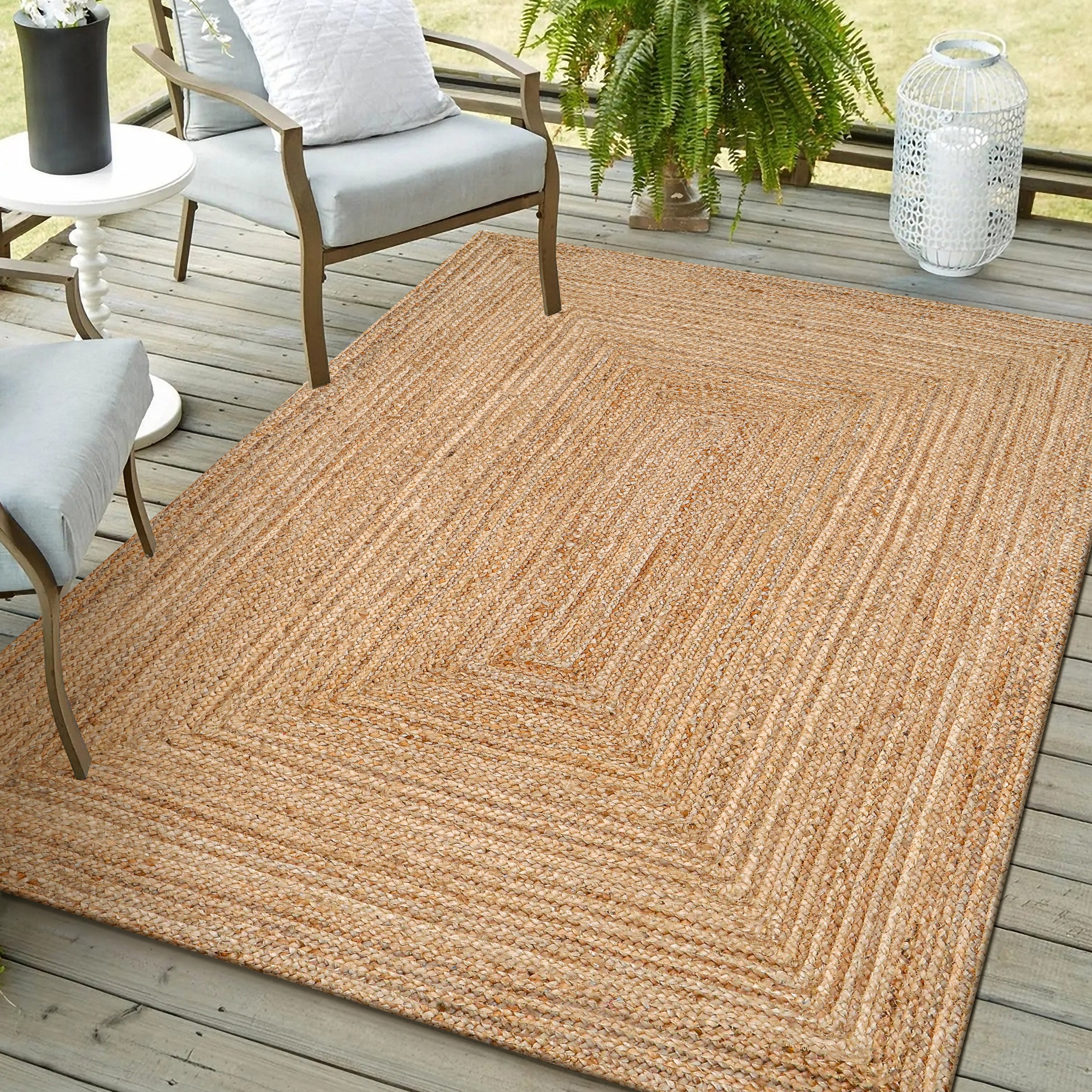 100% Jute Braided Placemats Reversible Farmhouse Vintage Jute Placemats for Dining Table, Perfect for Indoor Outdoor