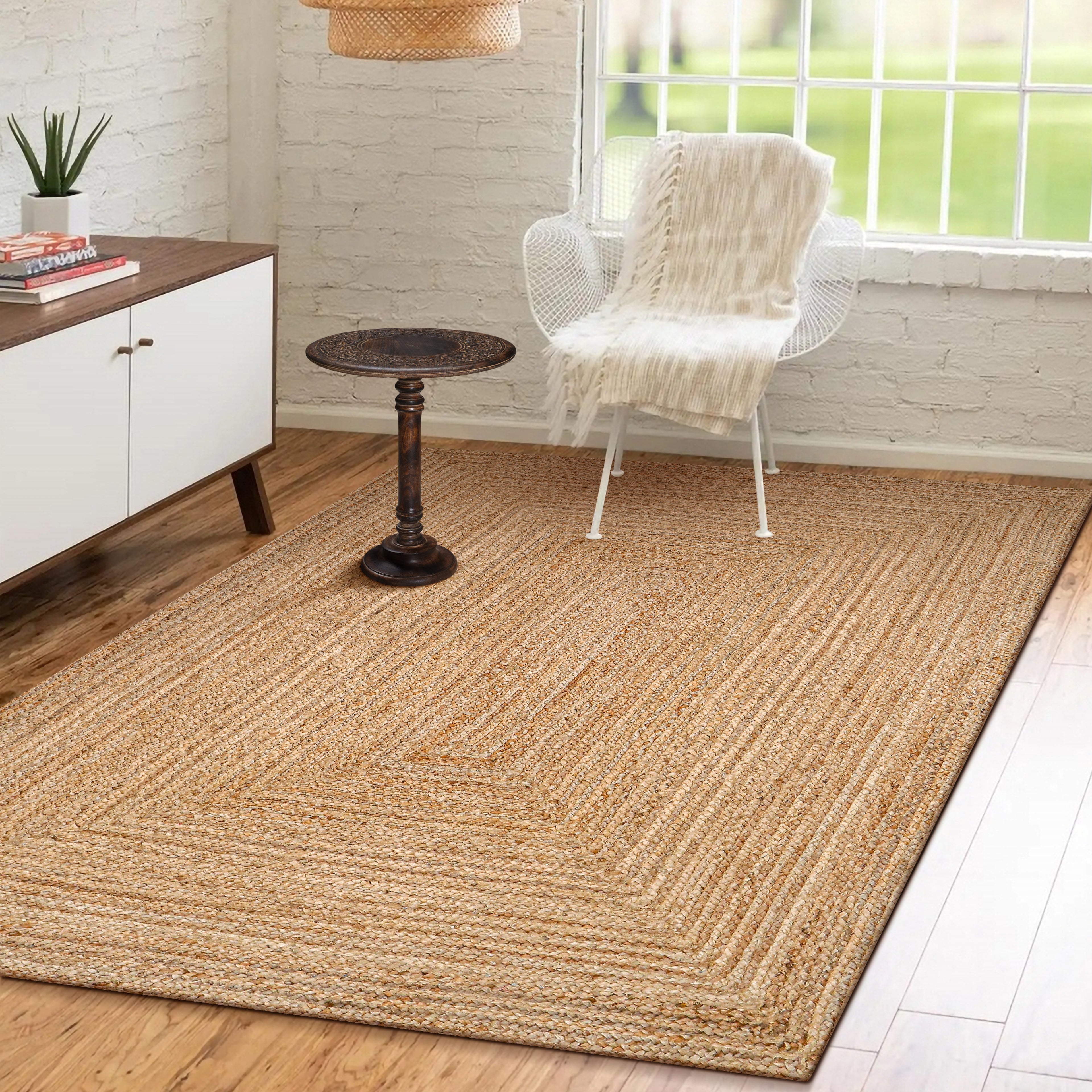 100% Jute Braided Placemats Reversible Farmhouse Vintage Jute Placemats for Dining Table, Perfect for Indoor Outdoor