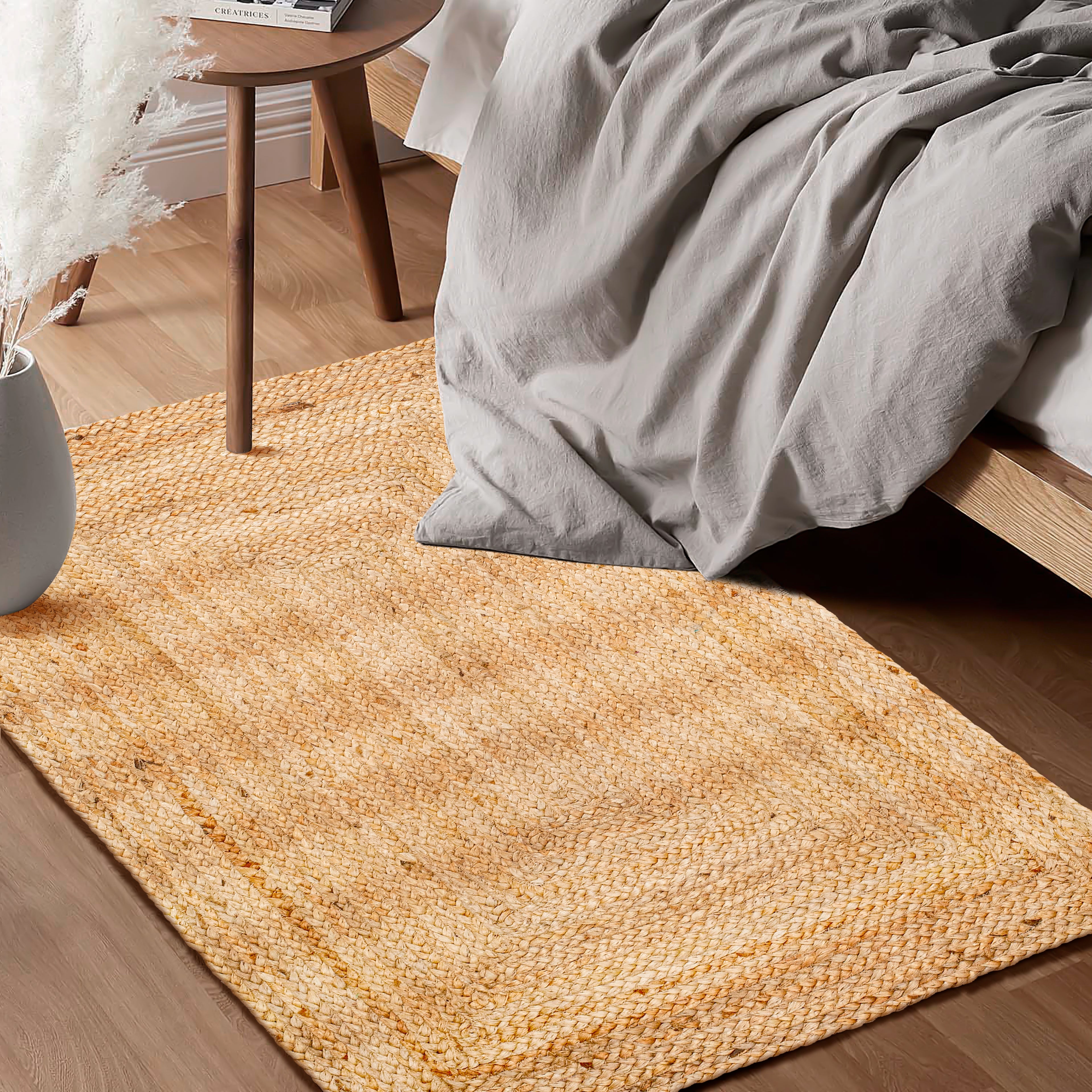 100% Jute Braided Placemats Reversible Farmhouse Vintage Jute Placemats for Dining Table, Perfect for Indoor Outdoor