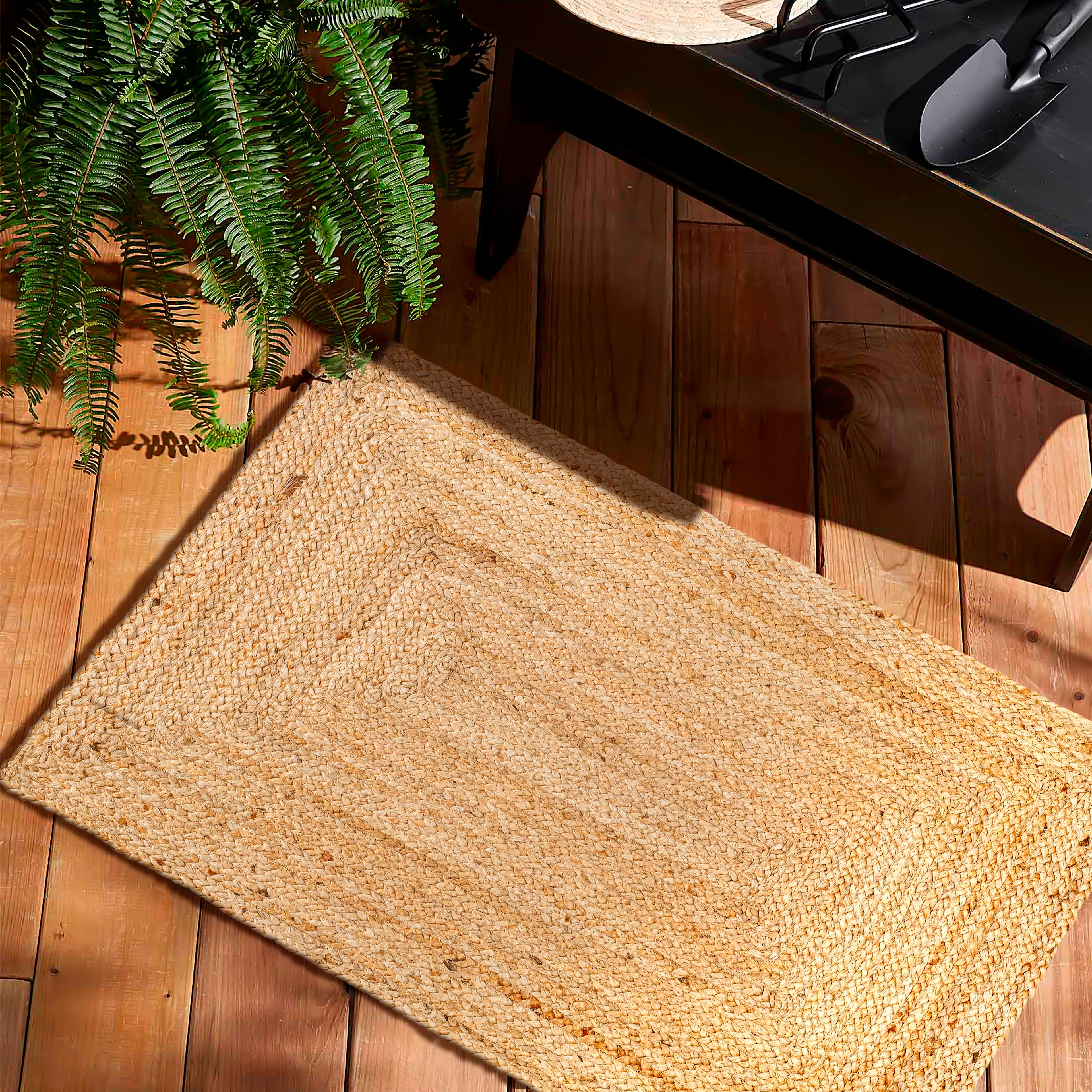 100% Jute Braided Placemats Reversible Farmhouse Vintage Jute Placemats for Dining Table, Perfect for Indoor Outdoor