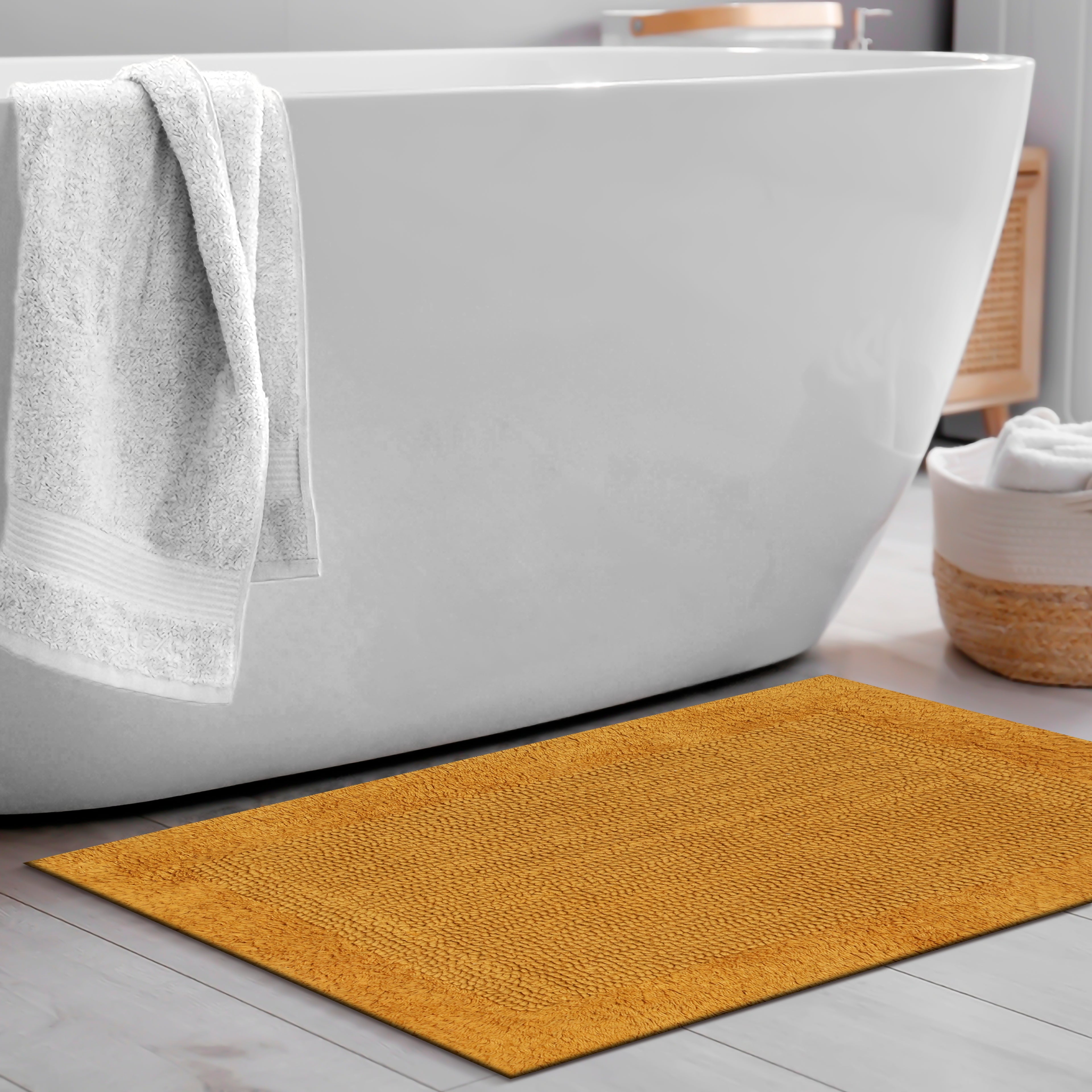 Savi Home Bath Mat Rug  100% Pure Cotton, Super Soft Bath Rugs, Plush & Absorbent, Hand Tufted Heavy Weight Construction, Full Reversible Step Out Rugs