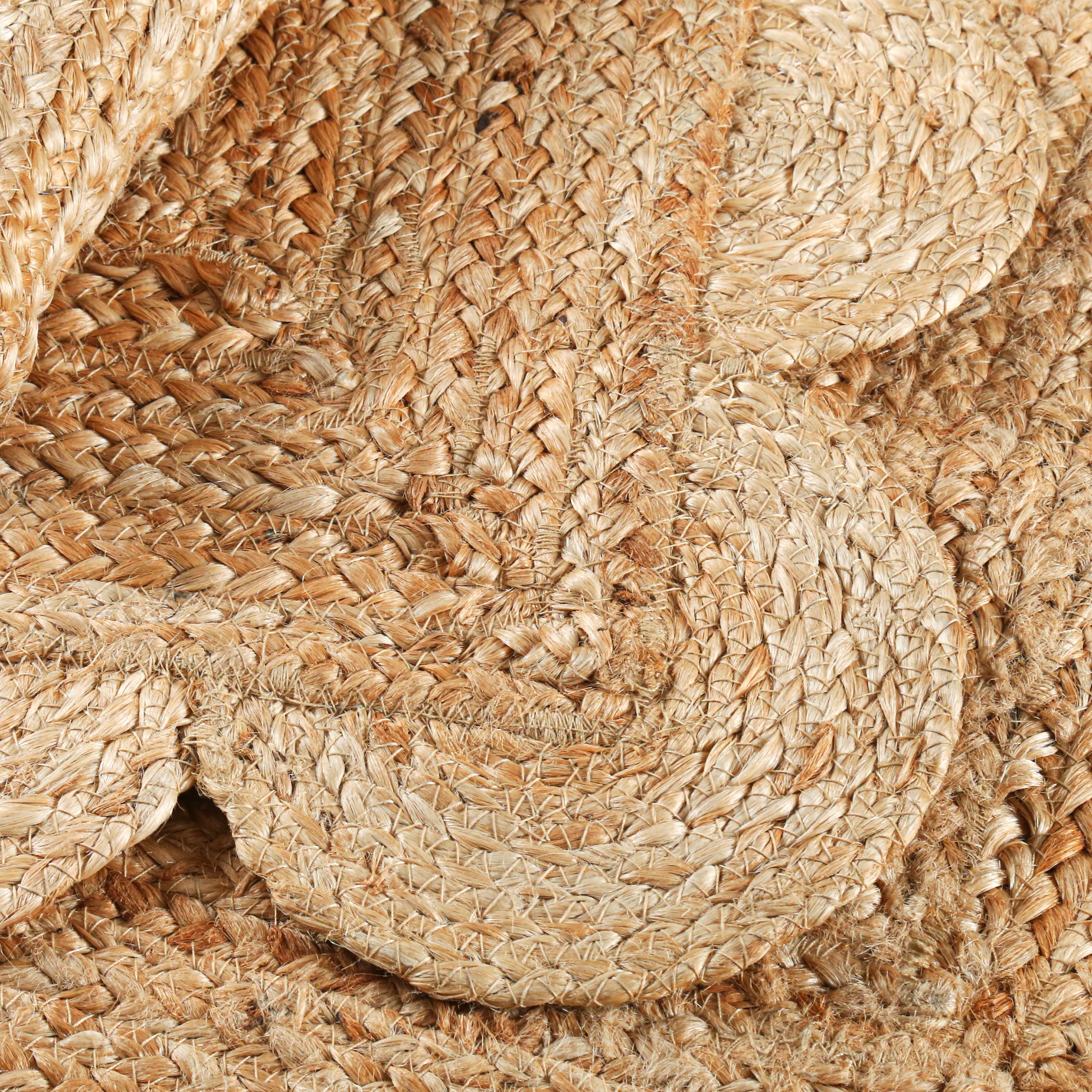 Hand Woven Jute Braided Rug, Natural, Reversible Boho Entry Area Rugs for Kitchen, Living Room, Farmhouse Indoor Outdoor Decorative Floor Rug,