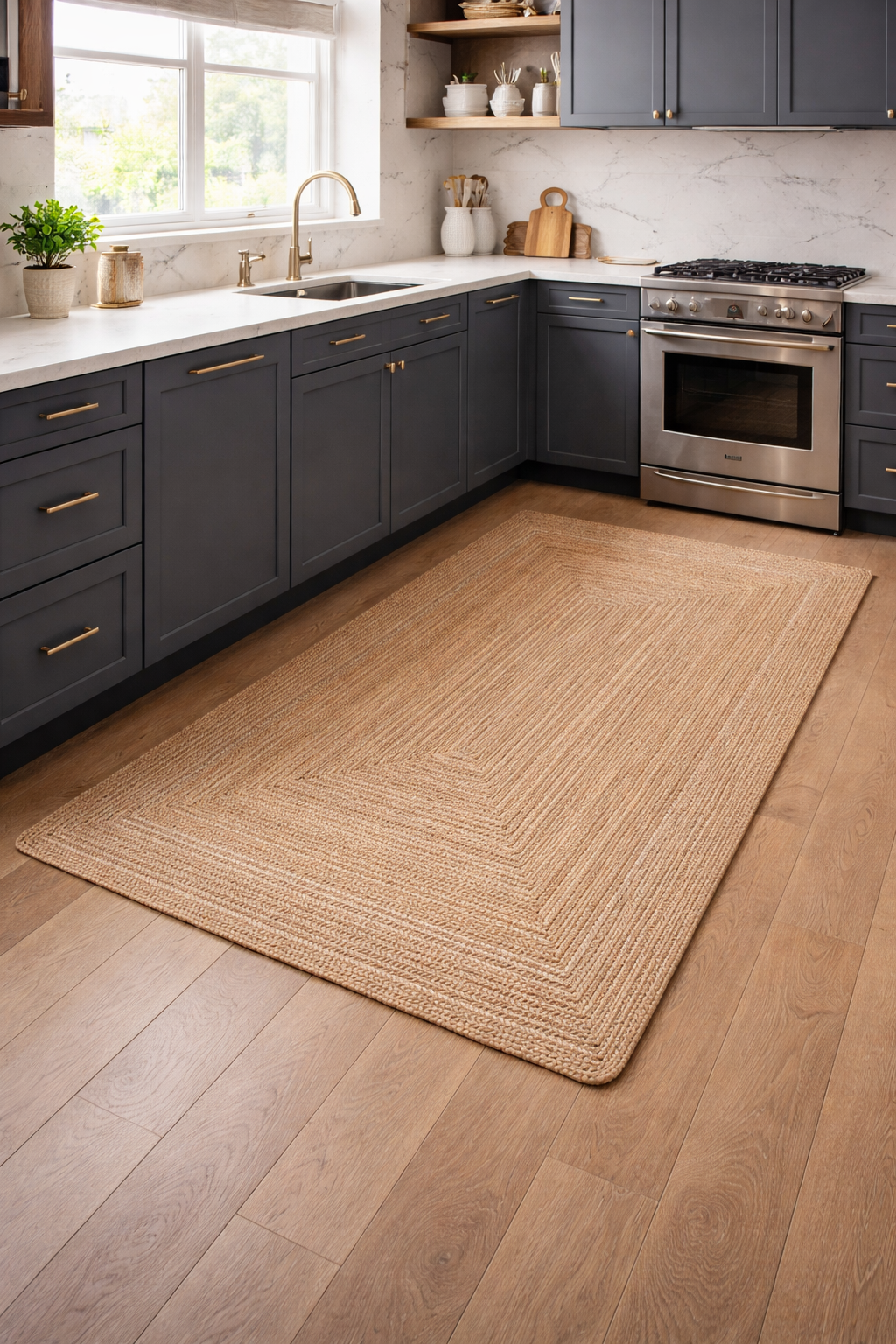 100% Jute Braided Placemats Reversible Farmhouse Vintage Jute Placemats for Dining Table, Perfect for Indoor Outdoor
