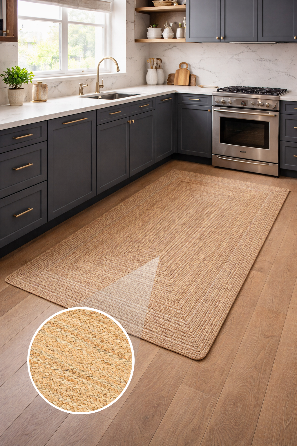 100% Jute Braided Placemats Reversible Farmhouse Vintage Jute Placemats for Dining Table, Perfect for Indoor Outdoor