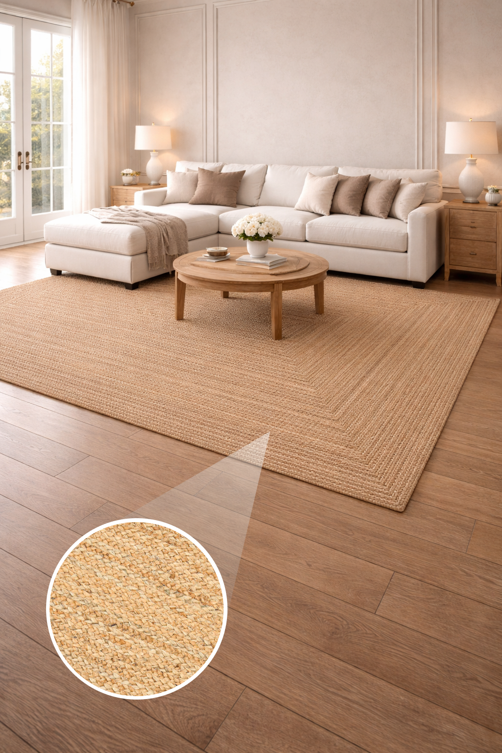100% Jute Braided Placemats Reversible Farmhouse Vintage Jute Placemats for Dining Table, Perfect for Indoor Outdoor