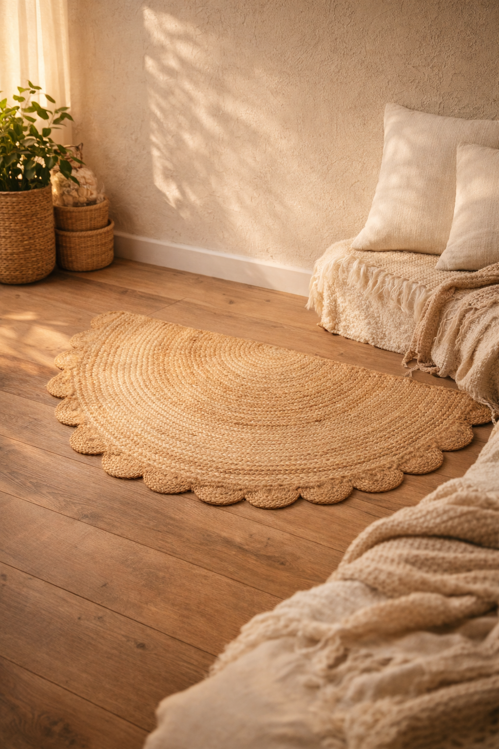 Jute Braided Scalloped Rugs