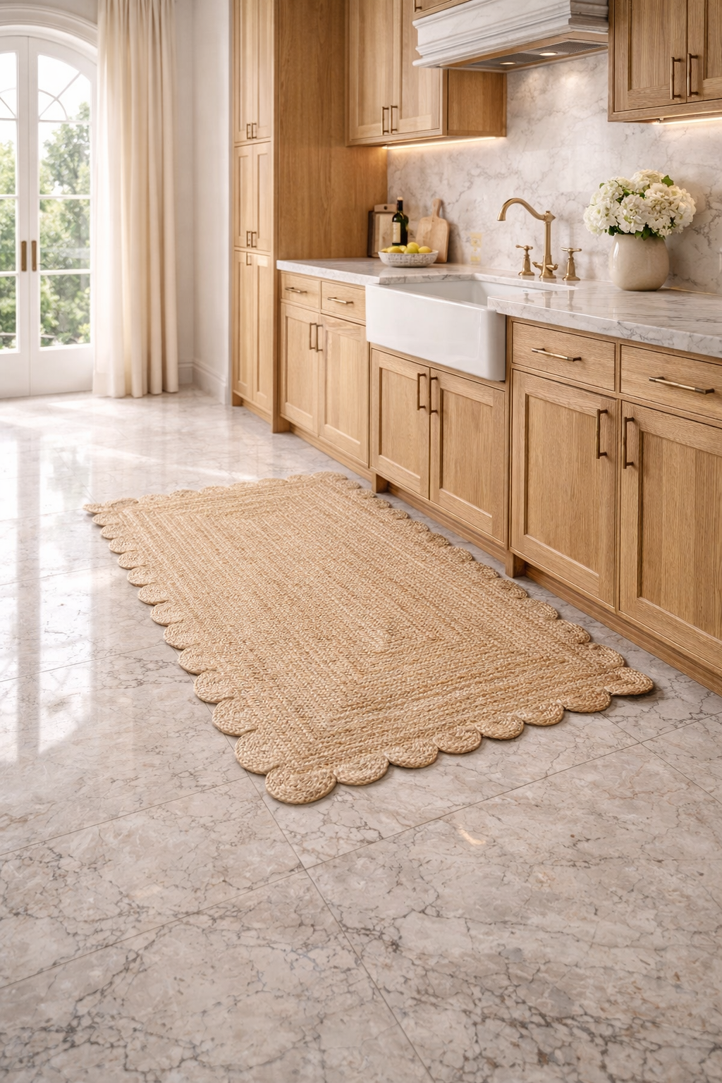 Hand Woven Jute Braided Rug, Natural, Reversible Boho Entry Area Rugs for Kitchen, Living Room, Farmhouse Indoor Outdoor Decorative Floor Rug,