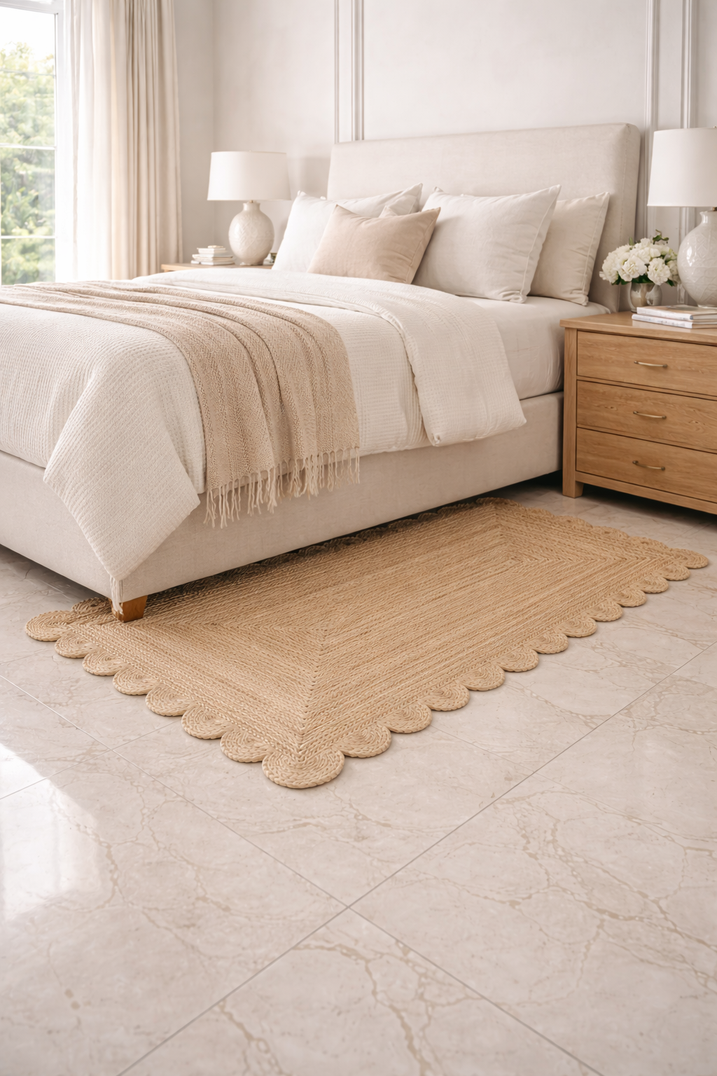Hand Woven Jute Braided Rug, Natural, Reversible Boho Entry Area Rugs for Kitchen, Living Room, Farmhouse Indoor Outdoor Decorative Floor Rug,