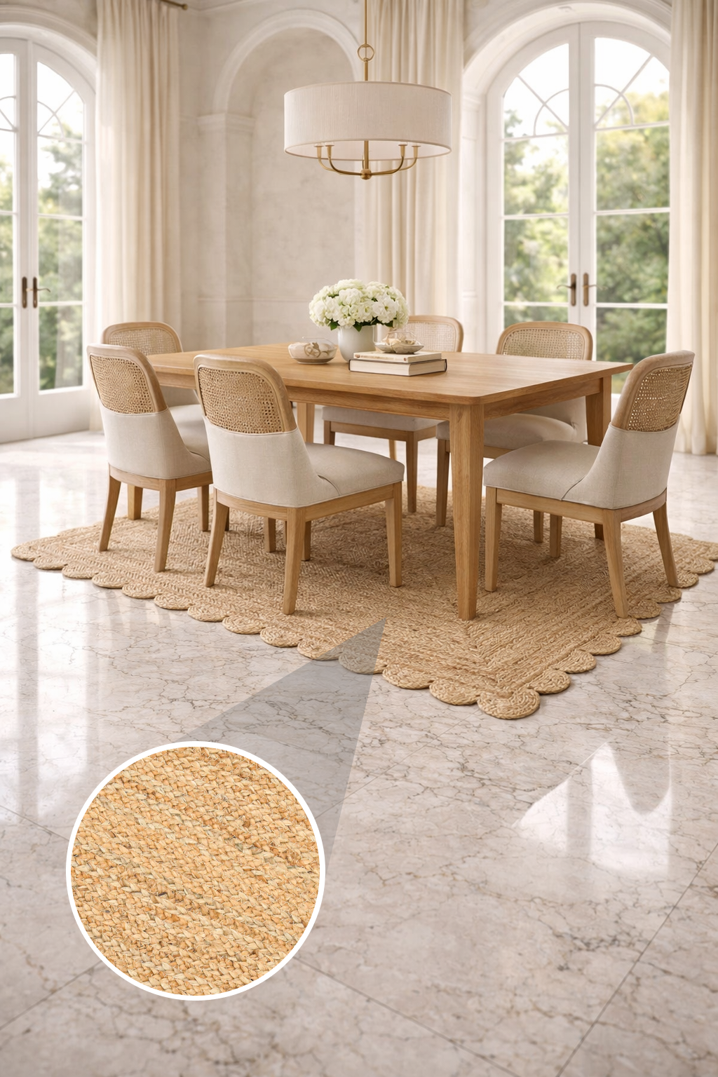 Hand Woven Jute Braided Rug, Natural, Reversible Boho Entry Area Rugs for Kitchen, Living Room, Farmhouse Indoor Outdoor Decorative Floor Rug,