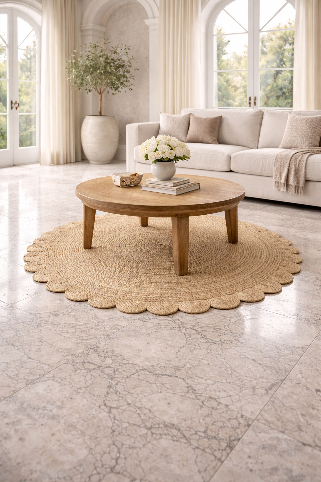 Hand Woven Jute Braided Rug, Natural, Reversible Boho Entry Area Rugs for Kitchen, Living Room, Farmhouse Indoor Outdoor Decorative Floor Rug,