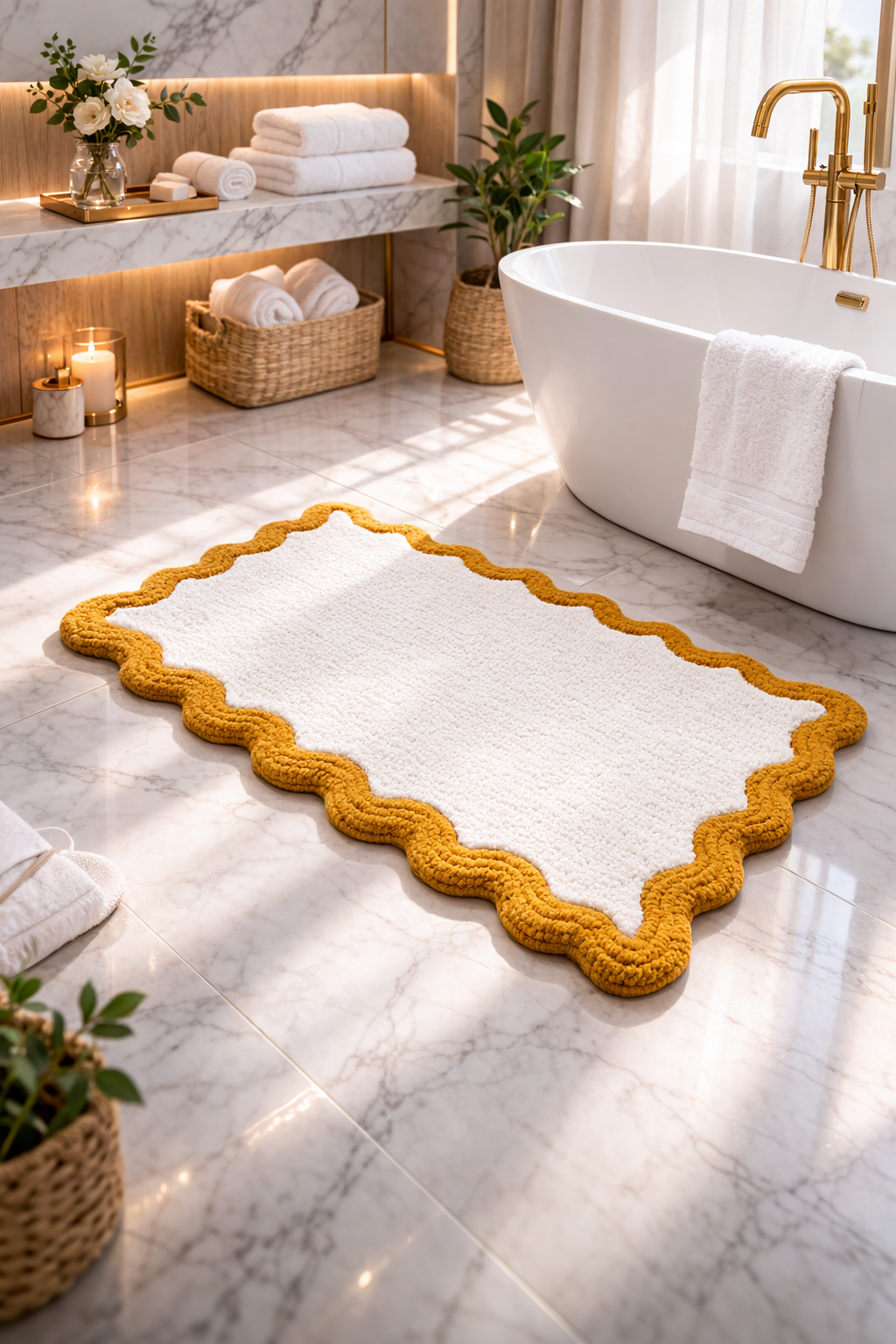 Cotton Scalloped Bathmat