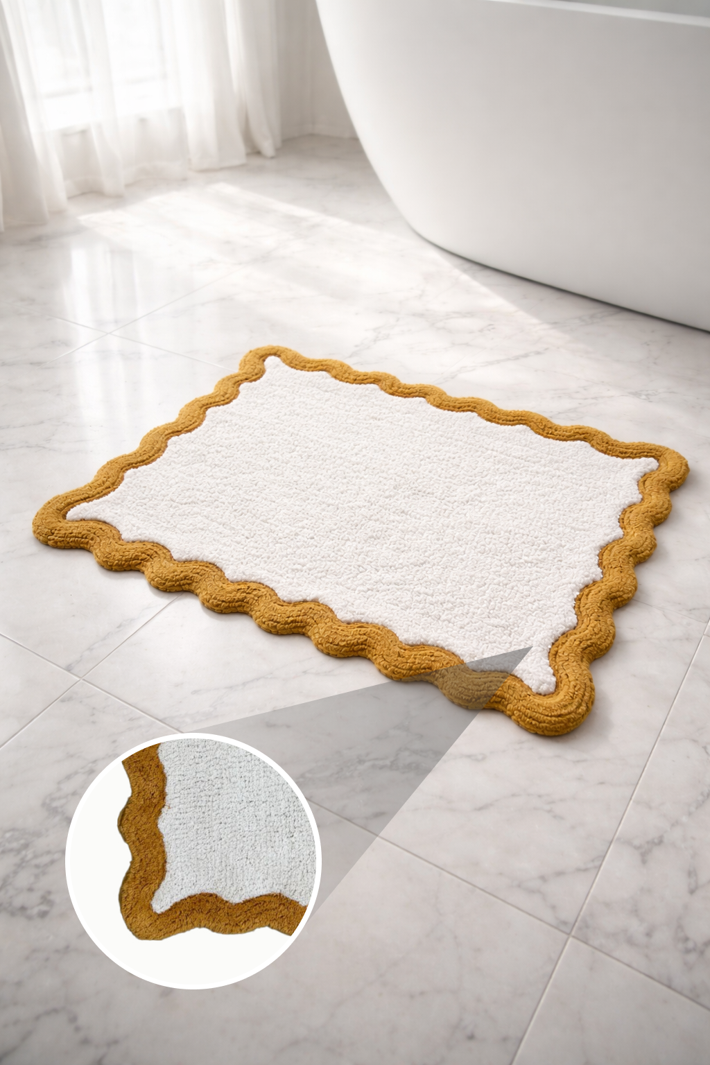 Cotton Scalloped Bathmat