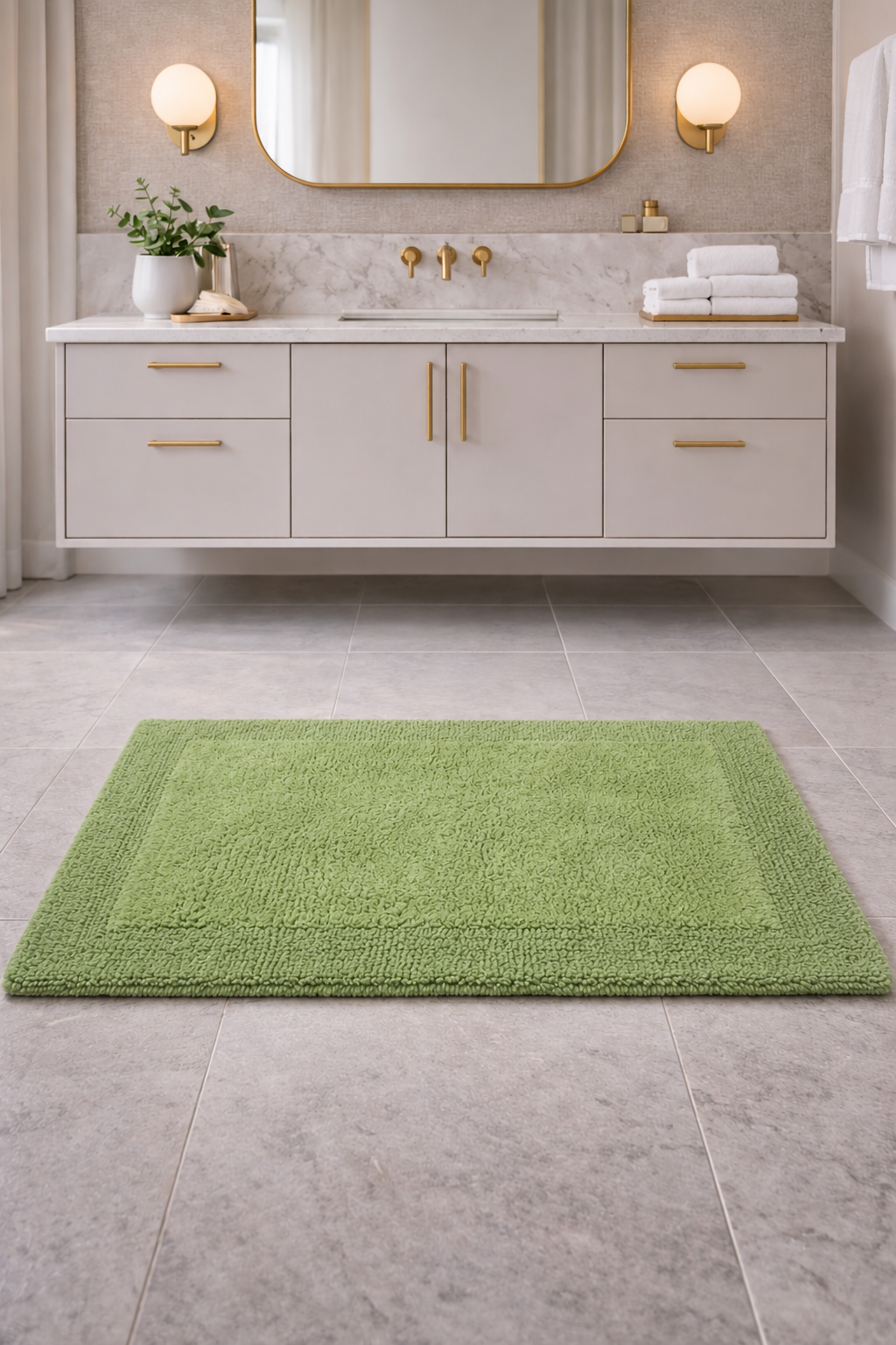 Savi Home Bath Mat Rug  100% Pure Cotton, Super Soft Bath Rugs, Plush & Absorbent, Hand Tufted Heavy Weight Construction, Full Reversible Step Out Rugs