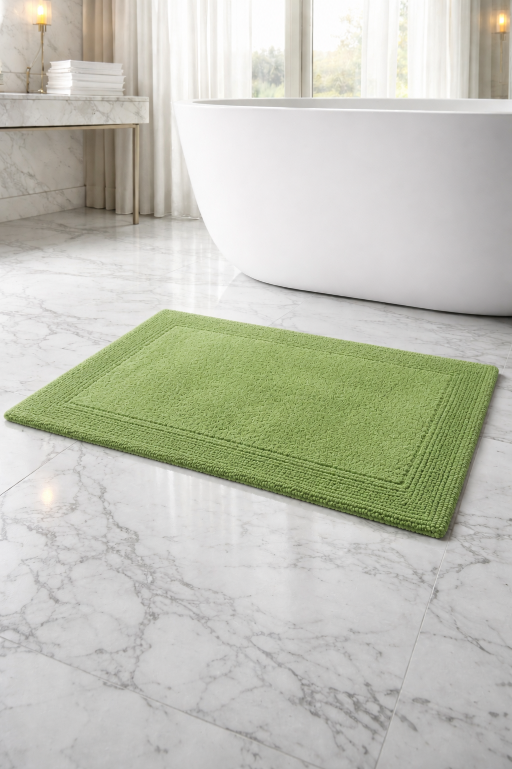 Savi Home Bath Mat Rug  100% Pure Cotton, Super Soft Bath Rugs, Plush & Absorbent, Hand Tufted Heavy Weight Construction, Full Reversible Step Out Rugs