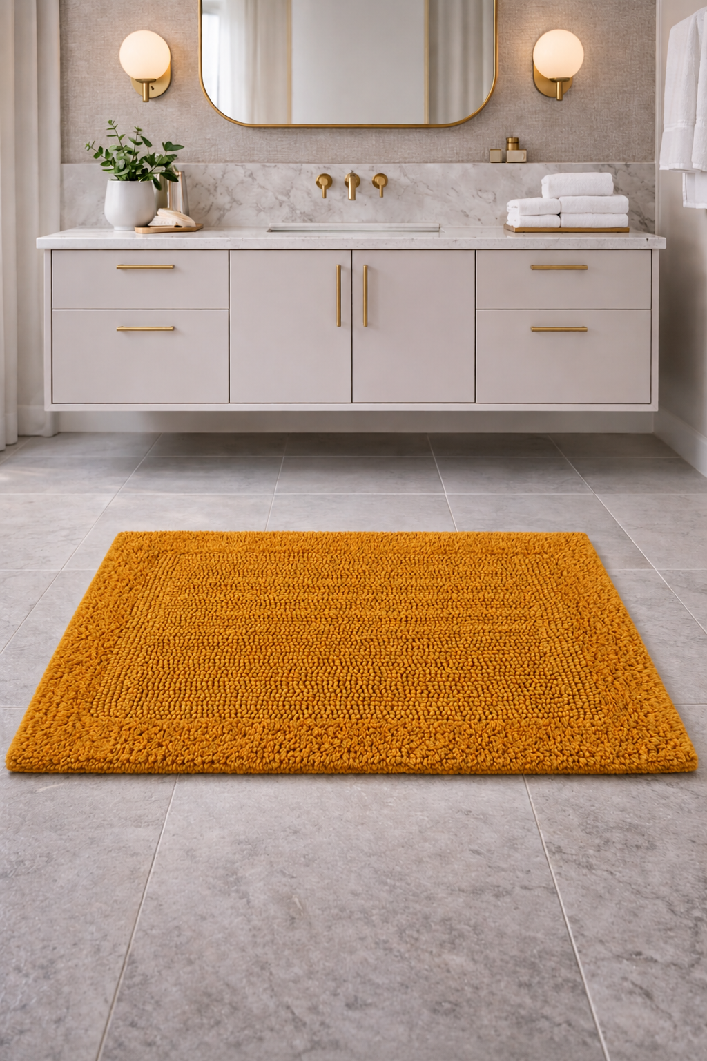 Savi Home Bath Mat Rug  100% Pure Cotton, Super Soft Bath Rugs, Plush & Absorbent, Hand Tufted Heavy Weight Construction, Full Reversible Step Out Rugs