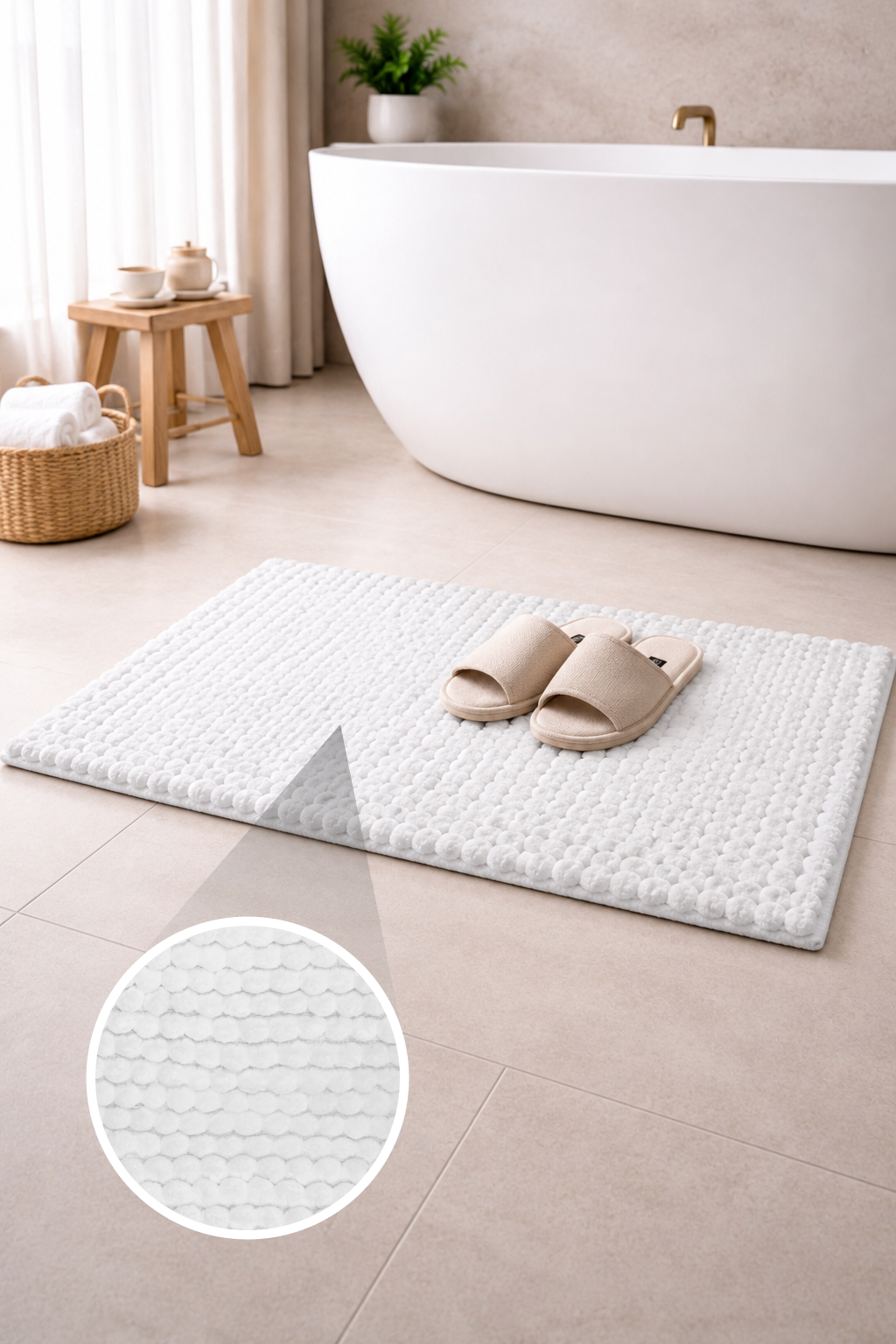 Bath Mat Rug 17x24 Honey Mustard, 100% Pure Cotton, Super Soft Bath Rug, Plush & Absorbent, Hand Tufted Heavy Weight Construction, Full Reversible Step Out Rugs