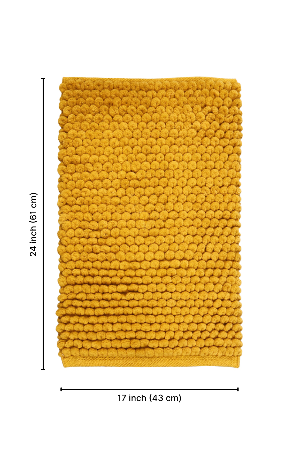 Bath Mat Rug 17x24 Honey Mustard, 100% Pure Cotton, Super Soft Bath Rug, Plush & Absorbent, Hand Tufted Heavy Weight Construction, Full Reversible Step Out Rugs