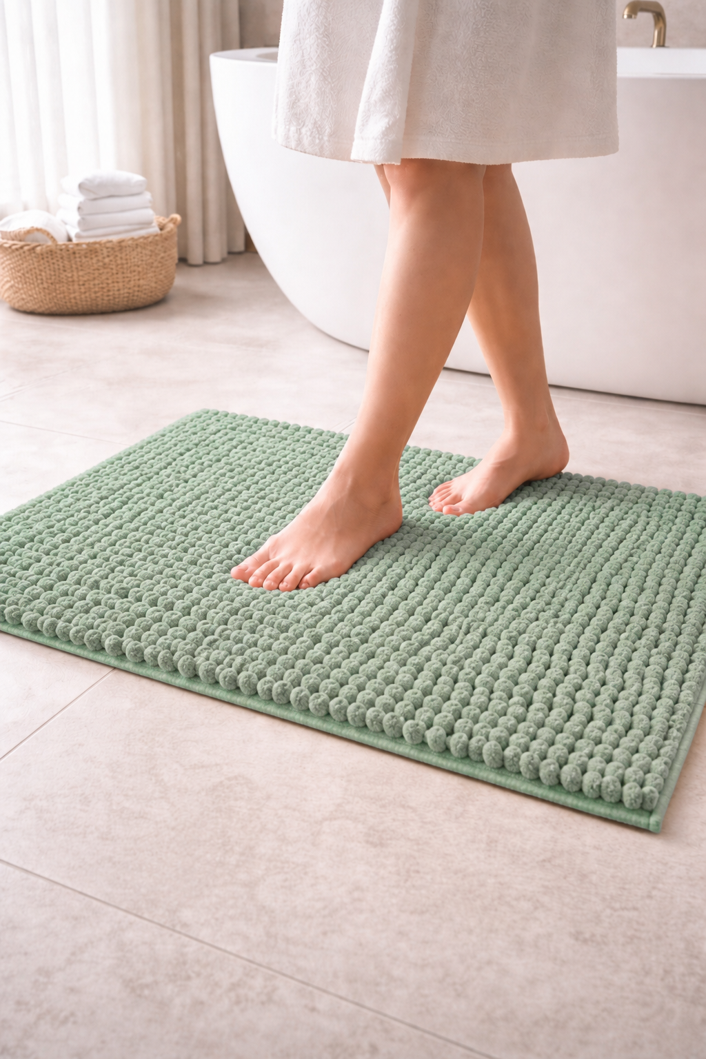 Bath Mat Rug 17x24 Honey Mustard, 100% Pure Cotton, Super Soft Bath Rug, Plush & Absorbent, Hand Tufted Heavy Weight Construction, Full Reversible Step Out Rugs