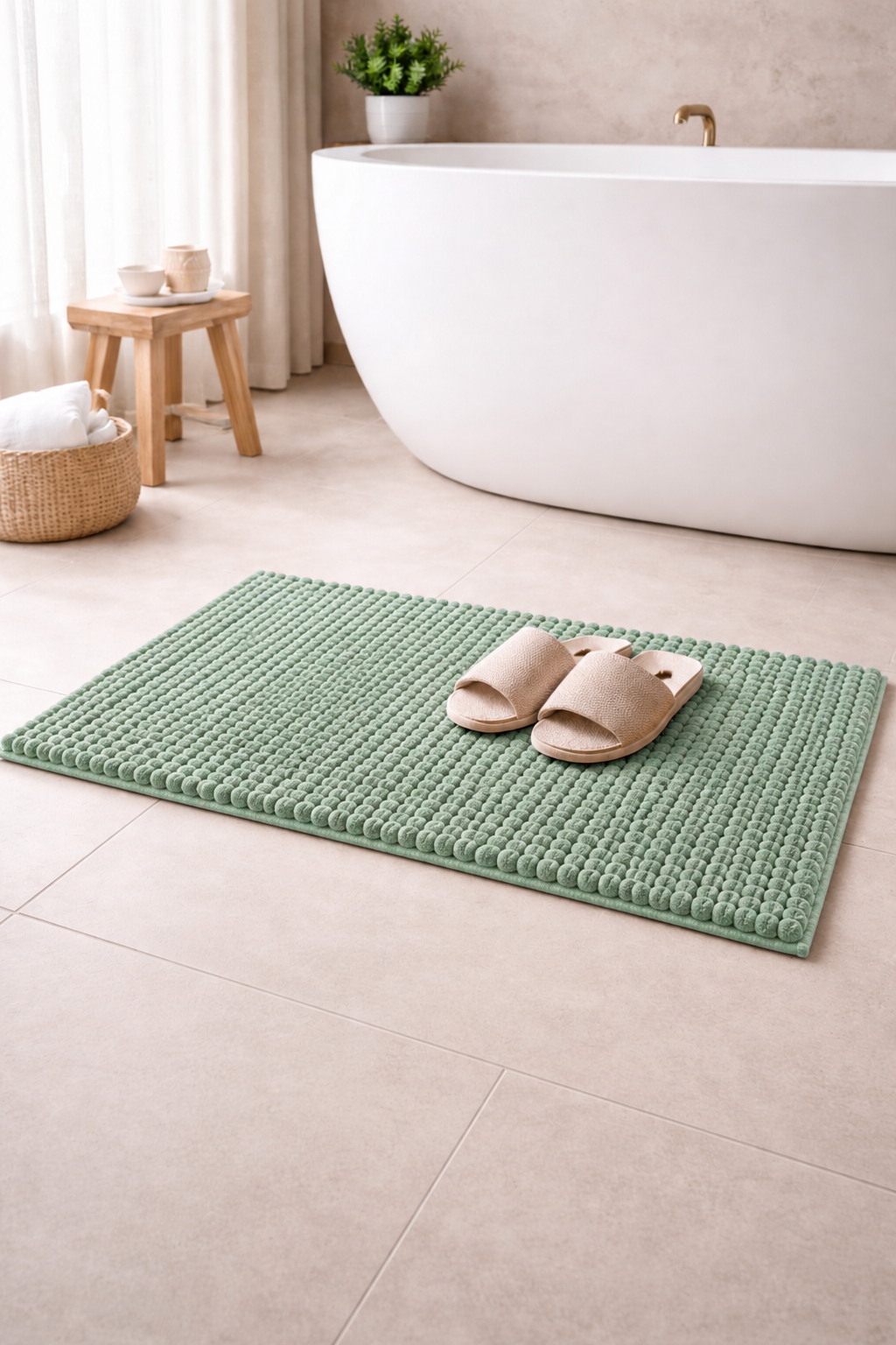 Bath Mat Rug 17x24 Honey Mustard, 100% Pure Cotton, Super Soft Bath Rug, Plush & Absorbent, Hand Tufted Heavy Weight Construction, Full Reversible Step Out Rugs