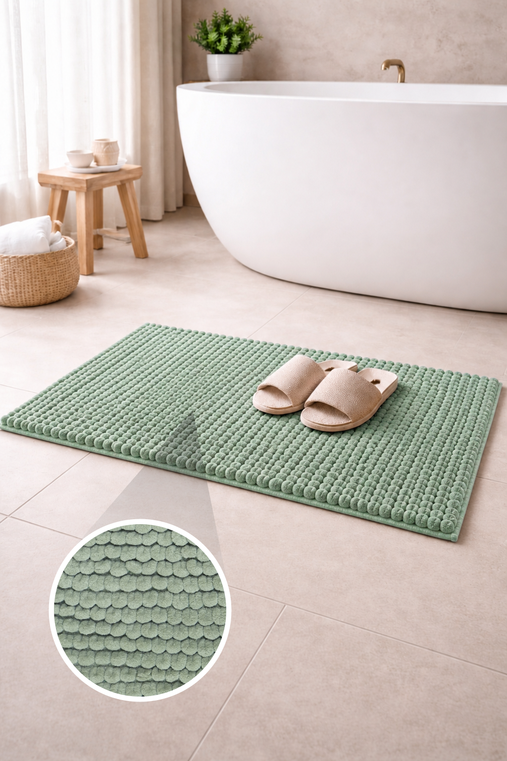 Bath Mat Rug 17x24 Honey Mustard, 100% Pure Cotton, Super Soft Bath Rug, Plush & Absorbent, Hand Tufted Heavy Weight Construction, Full Reversible Step Out Rugs